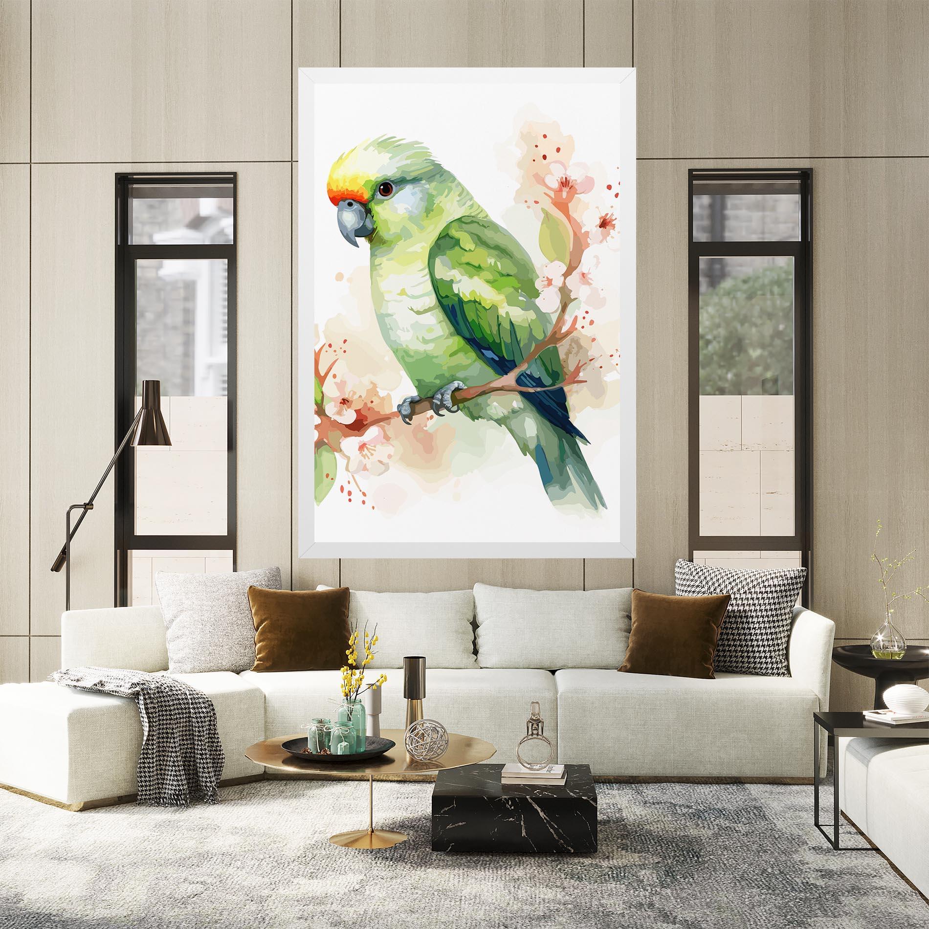 Tablou Canvas Pretty Green Parrot mockup 2