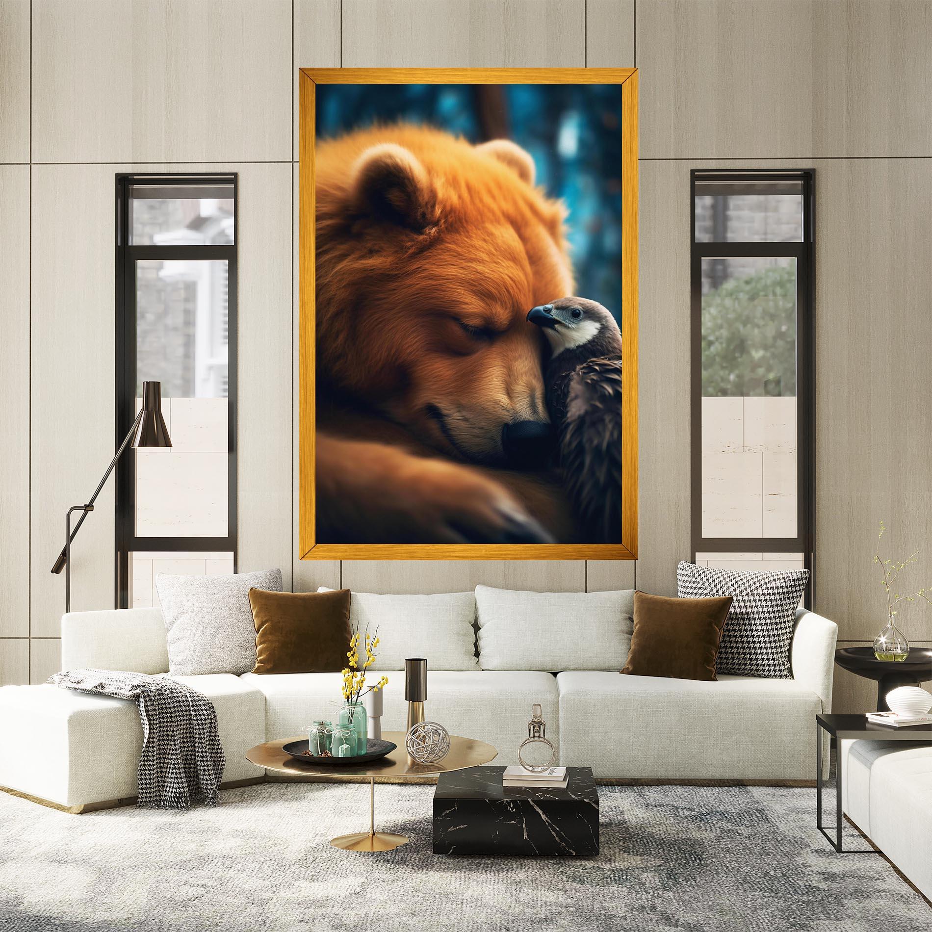 Tablou Canvas Bear With Eagle mockup 2