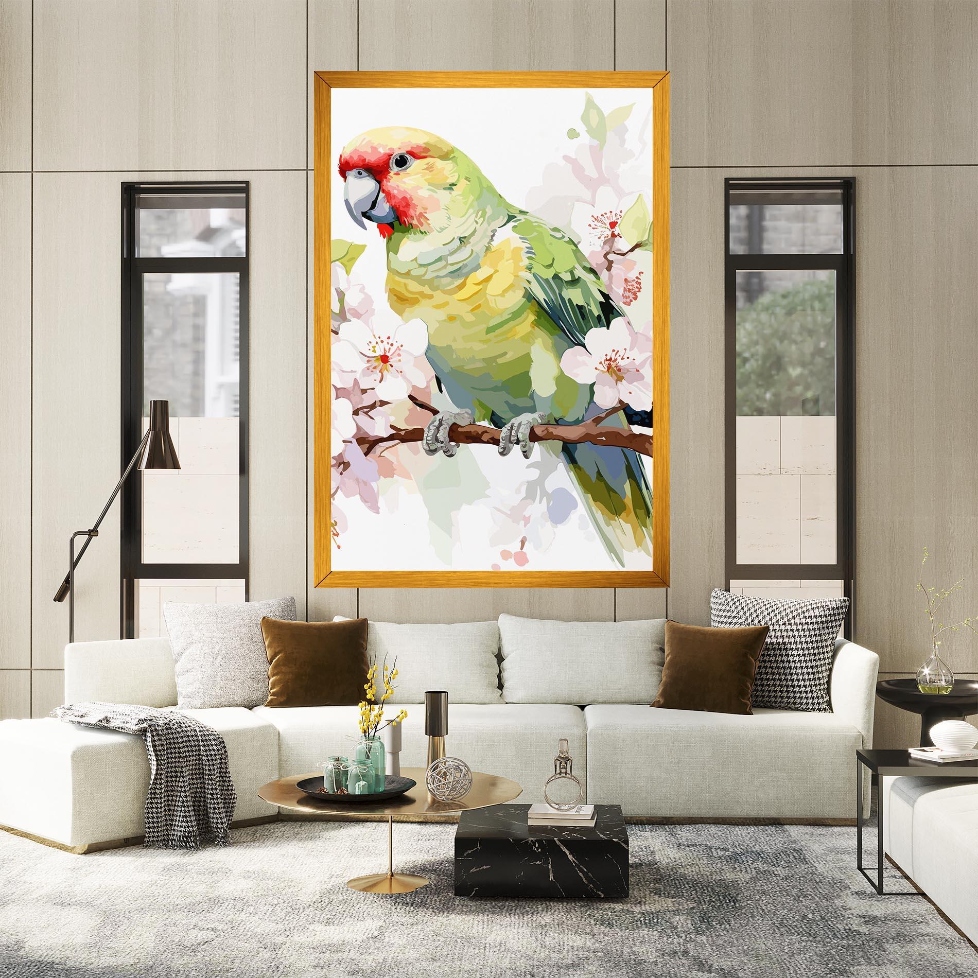 Tablou Canvas Cute Green Parrot mockup 2