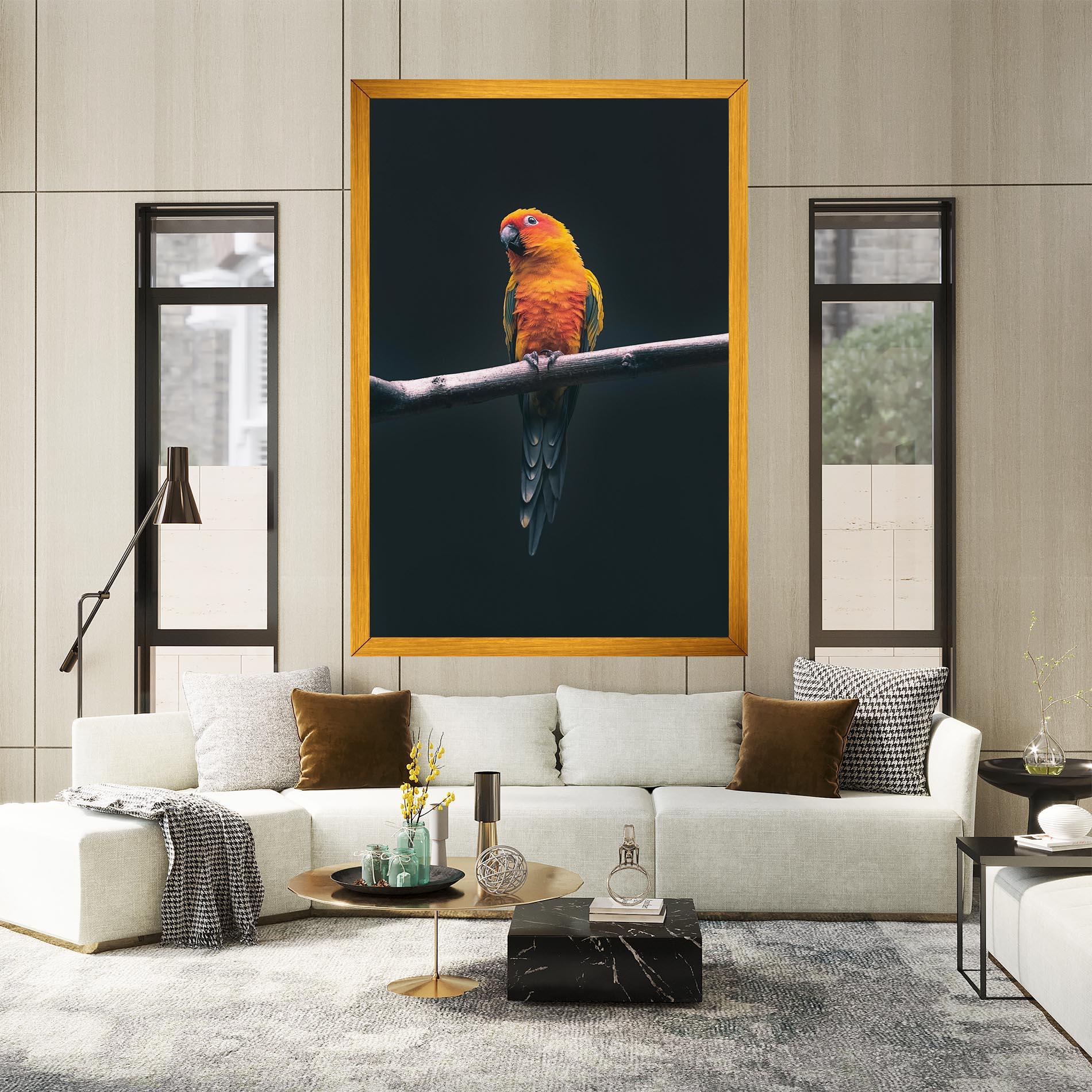 Tablou Canvas Fire Parrot mockup 2