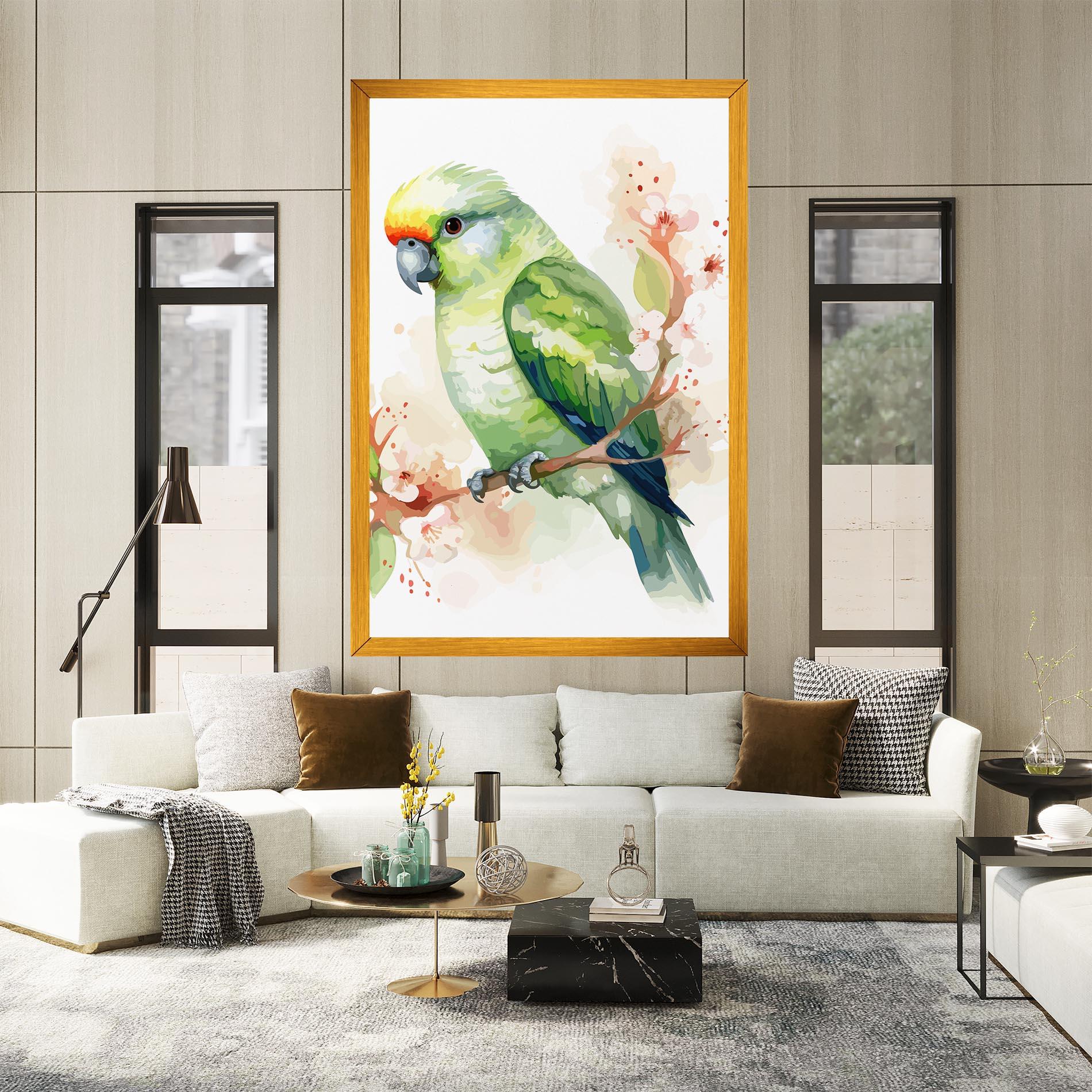Tablou Canvas Pretty Green Parrot mockup 2