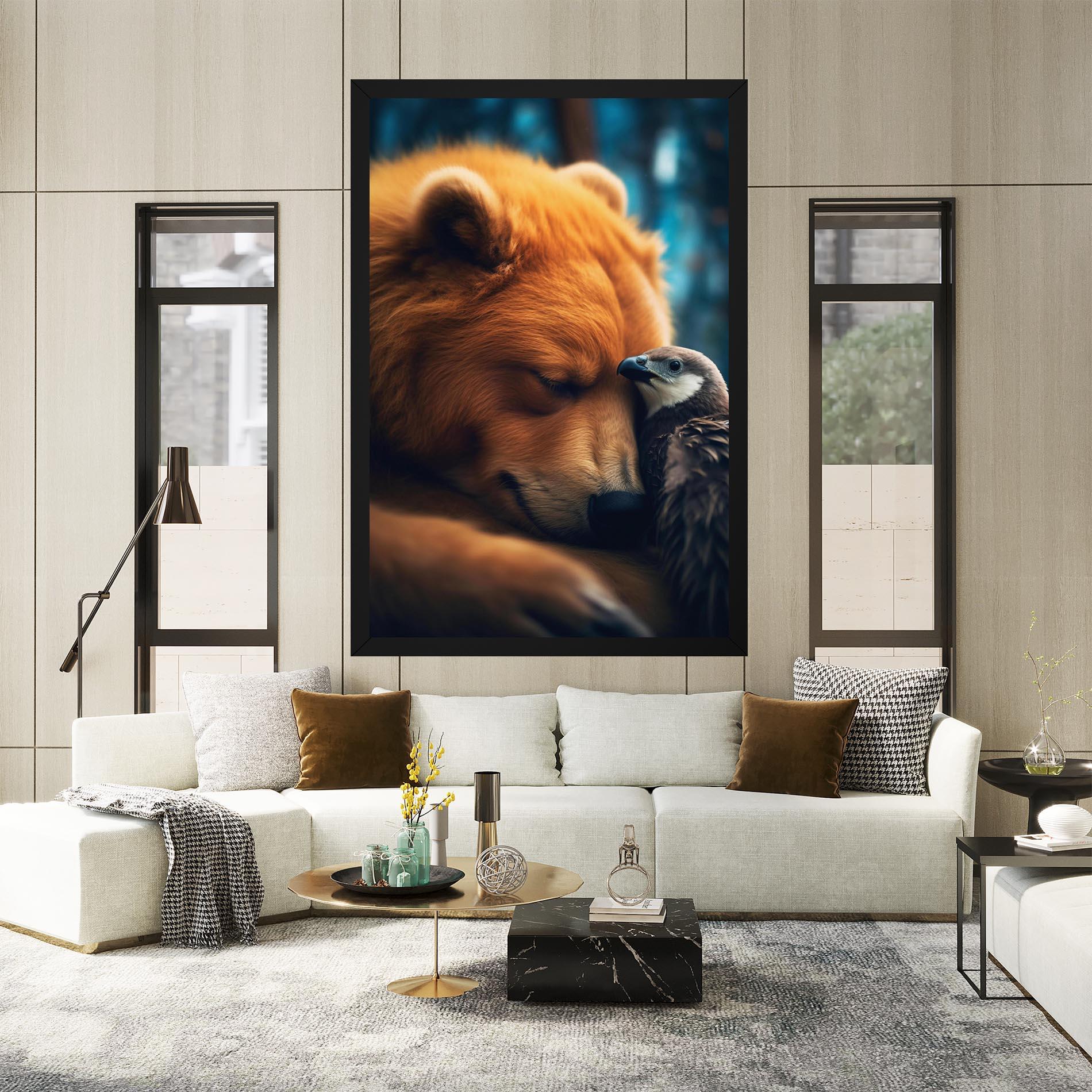 Tablou Canvas Bear With Eagle mockup 2