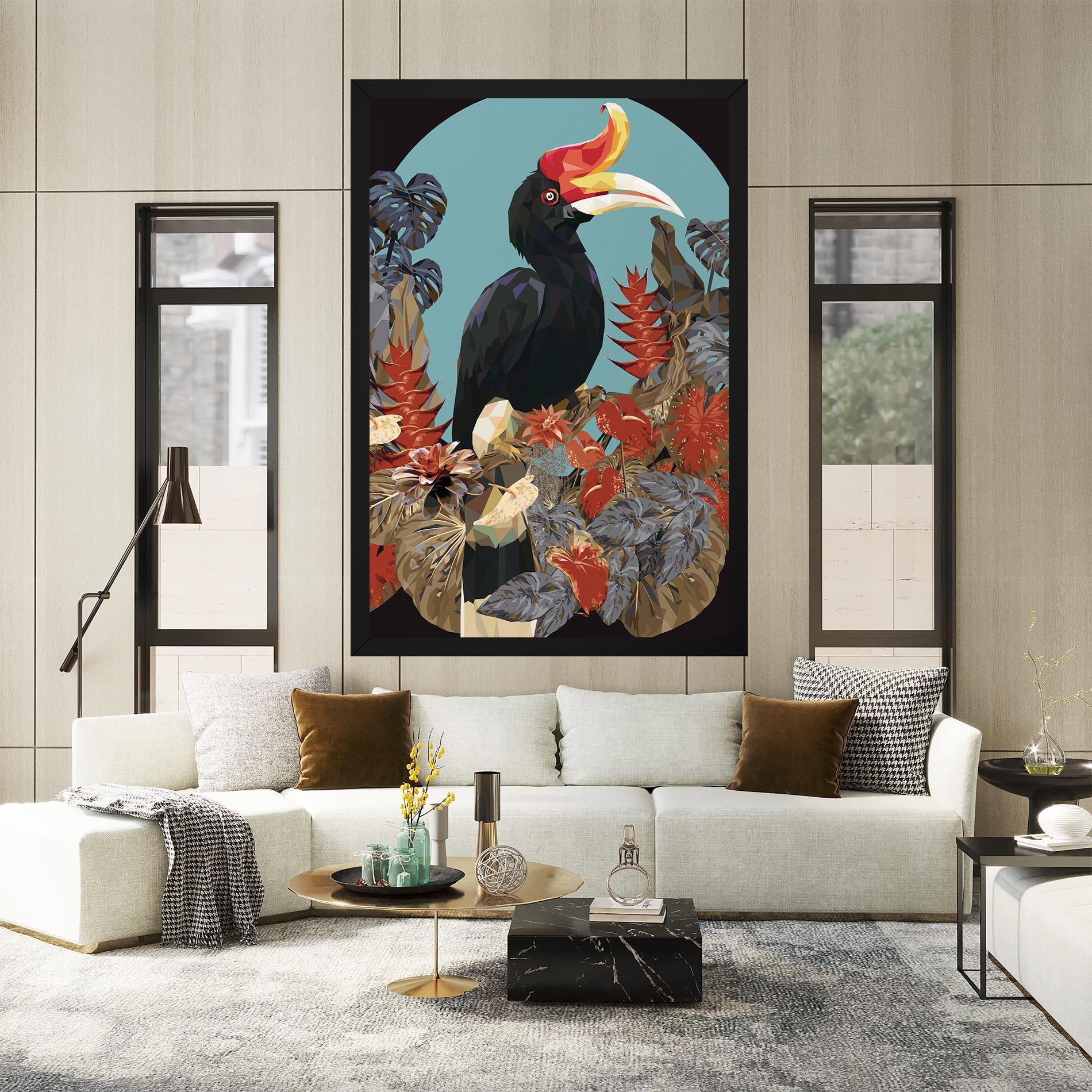 Tablou Canvas Black Interesting Bird mockup 2