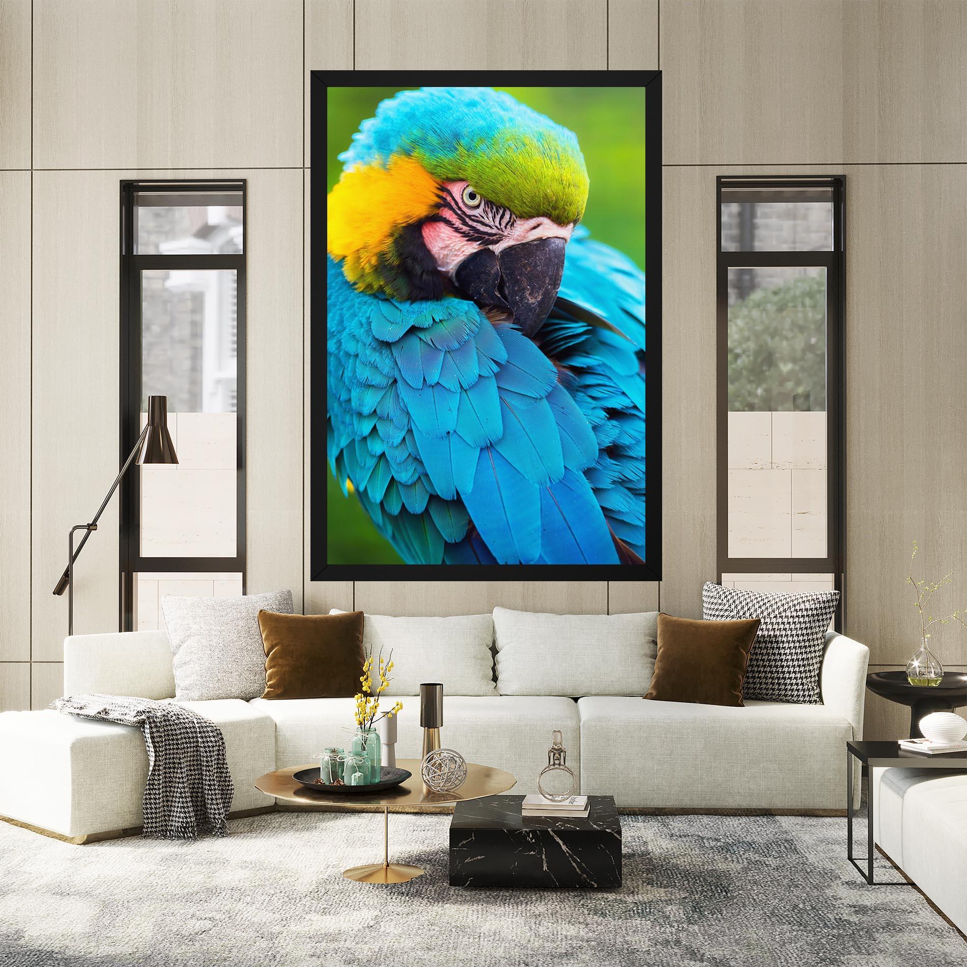 Tablou Canvas Blue Parrot mockup 2