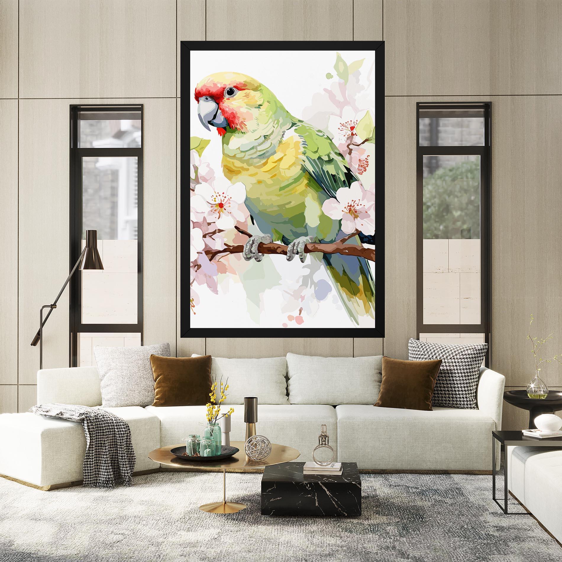 Tablou Canvas Cute Green Parrot mockup 2