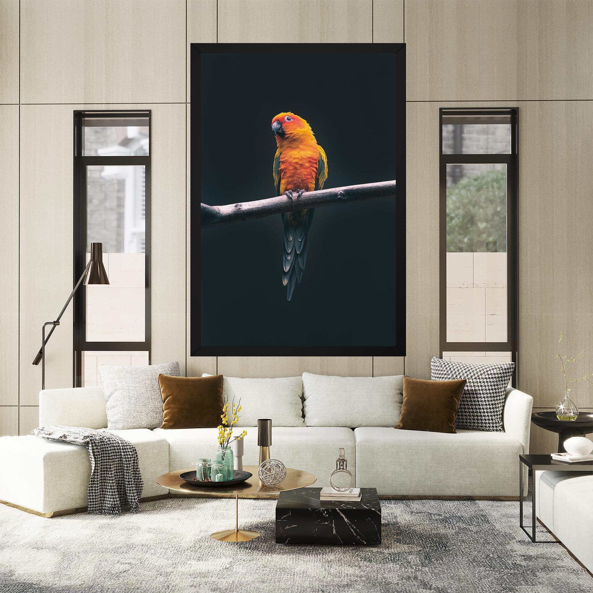 Tablou Canvas Fire Parrot mockup 2