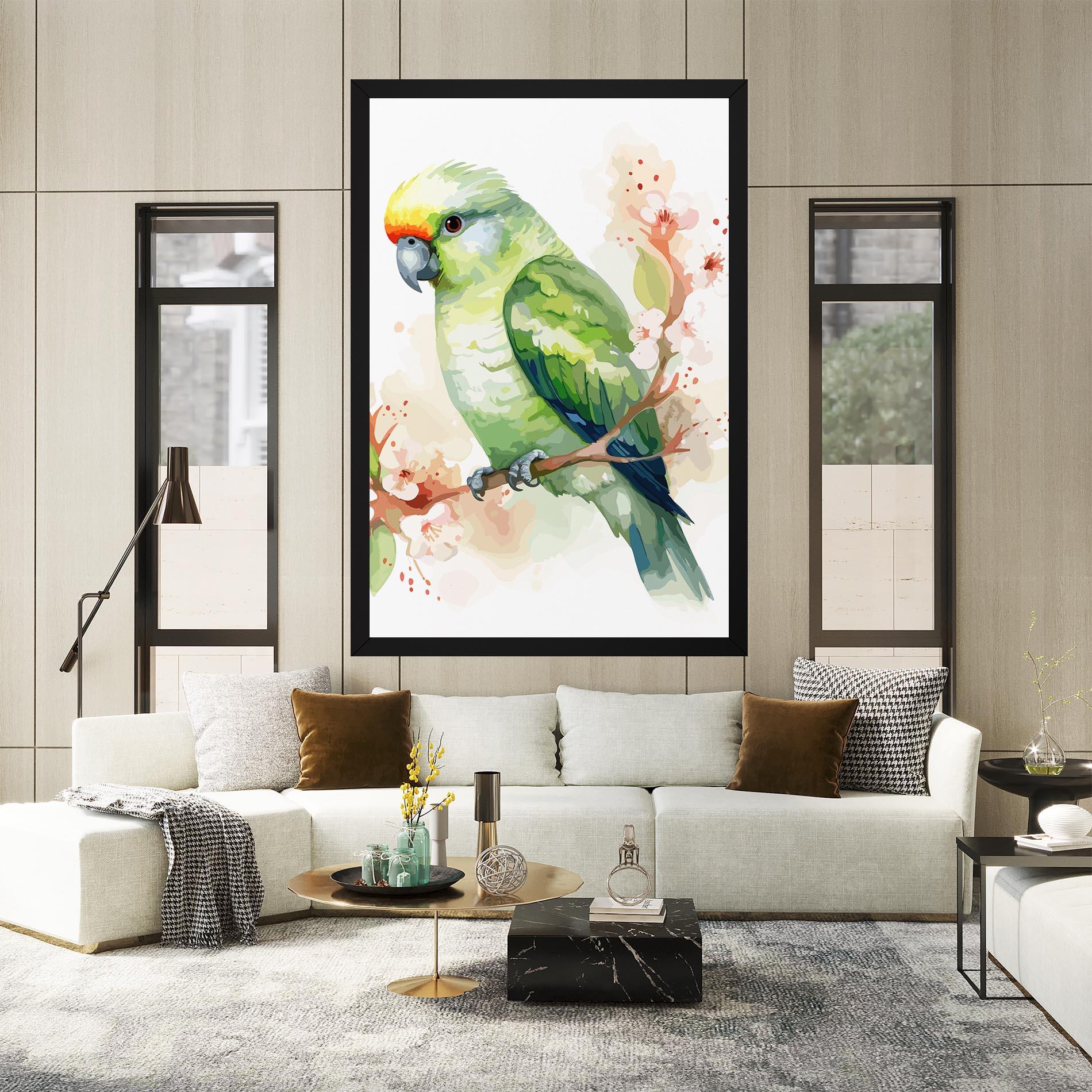 Tablou Canvas Pretty Green Parrot mockup 2