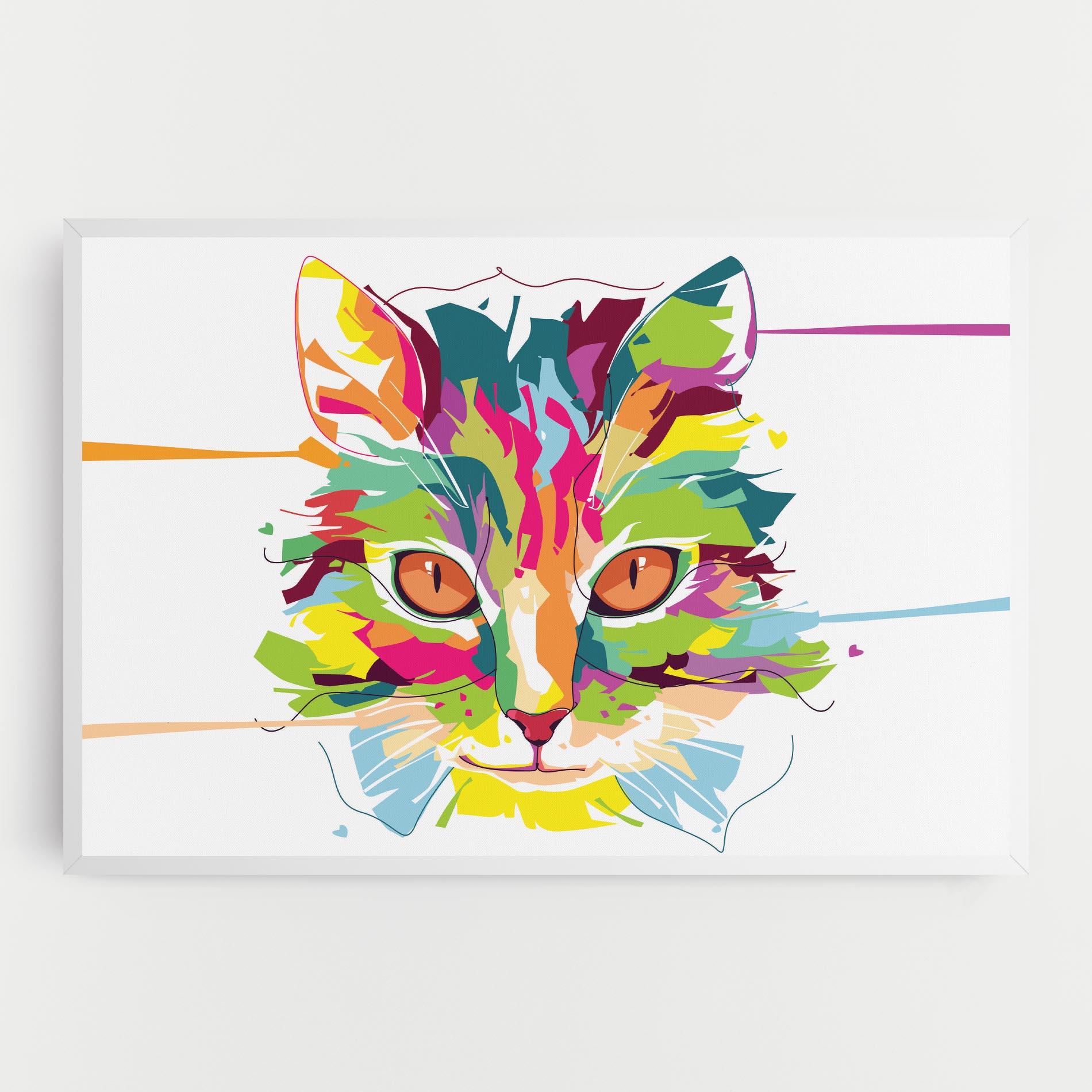Tablou Canvas Cat Art Close Up mockup 0