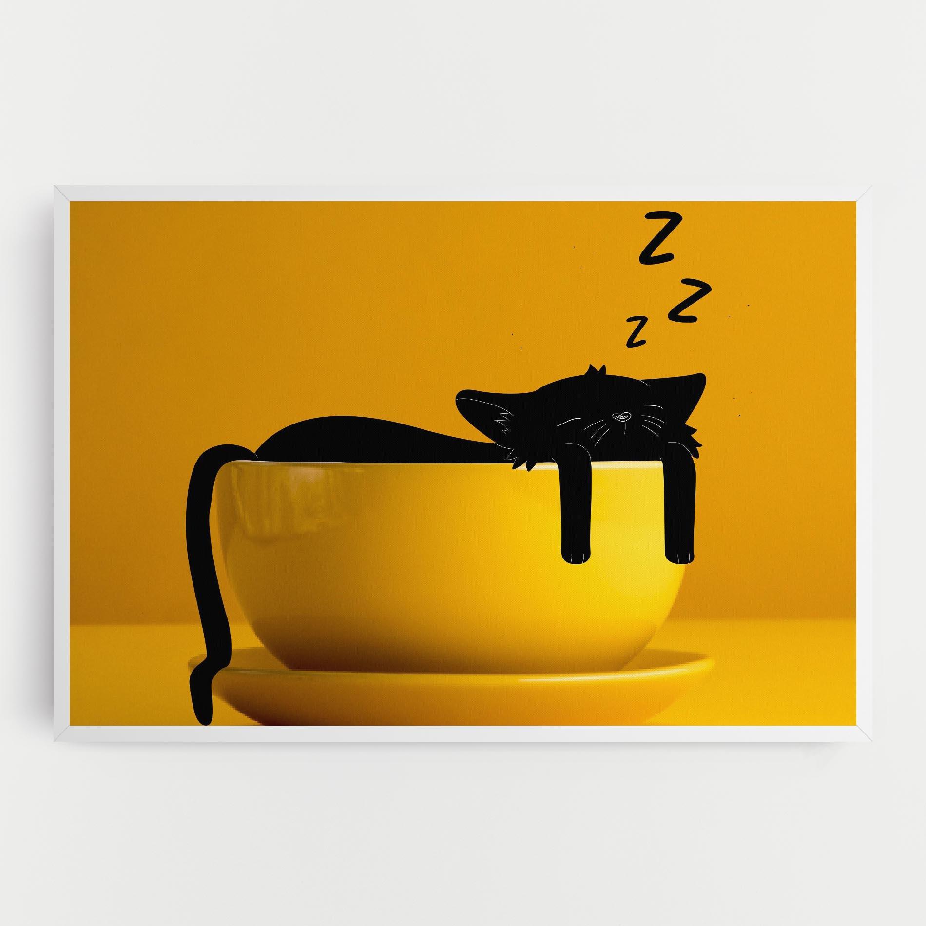 Tablou Canvas Cat In A Cup mockup 0