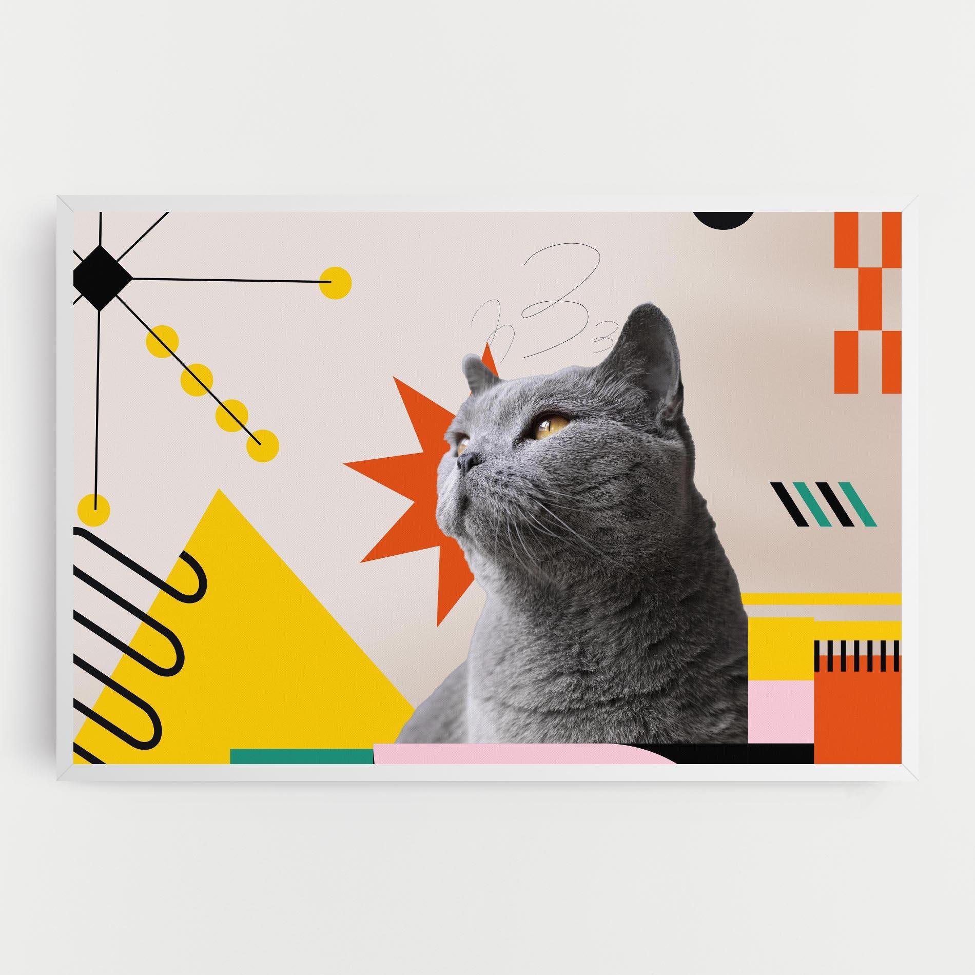 Tablou Canvas Colorful Graphic Cat mockup 0