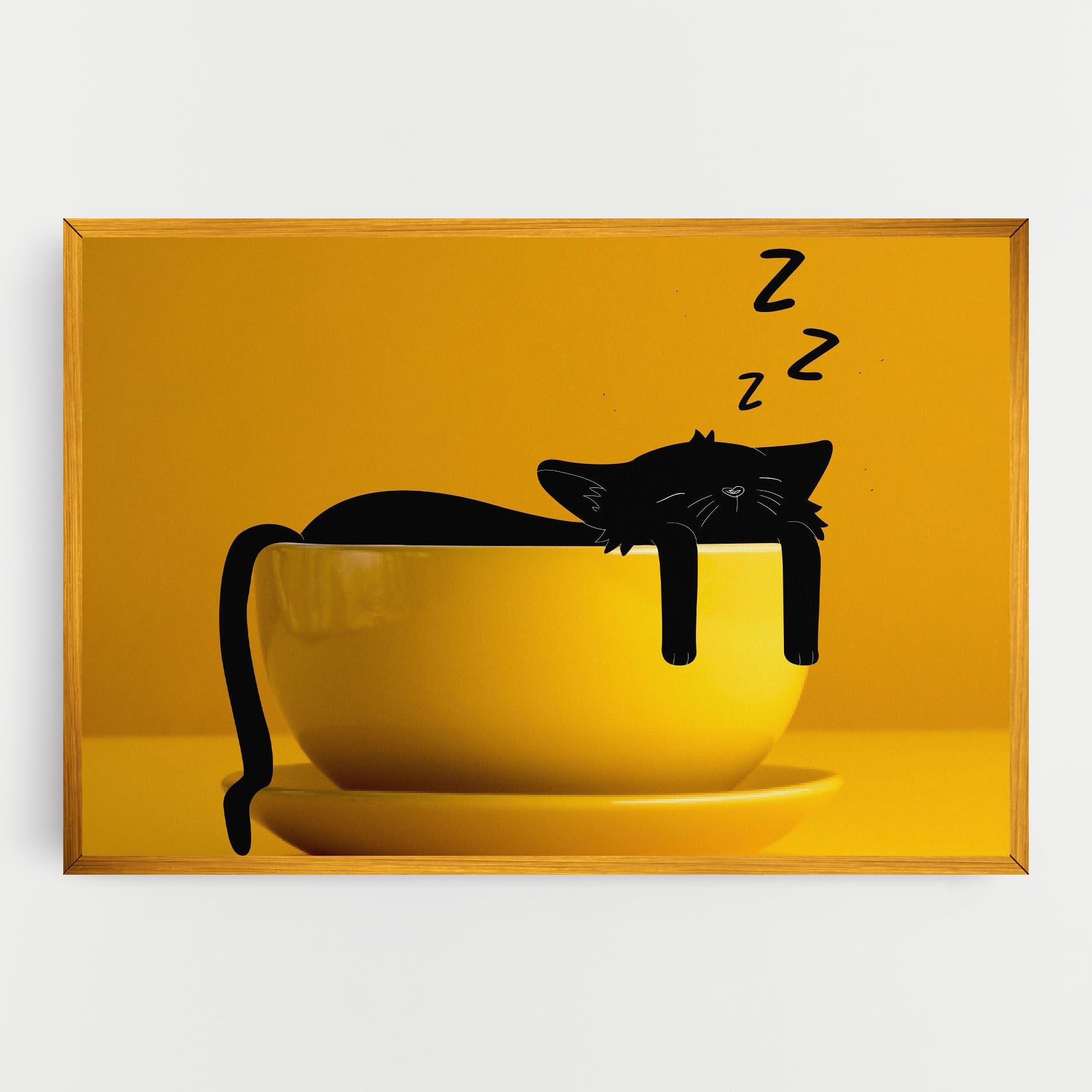 Tablou Canvas Cat In A Cup mockup 0