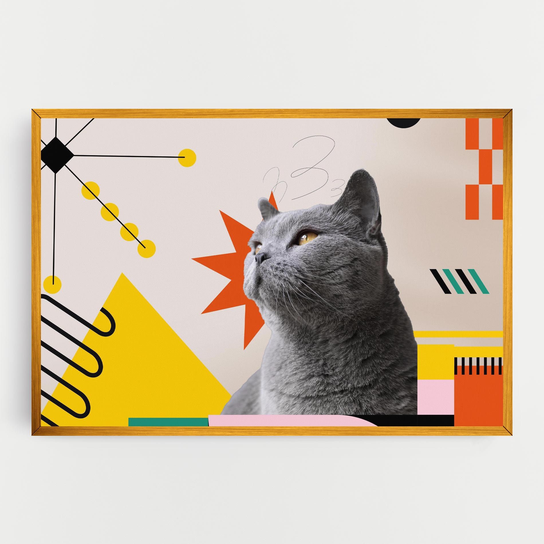 Colorful Graphic Cat mockup 0