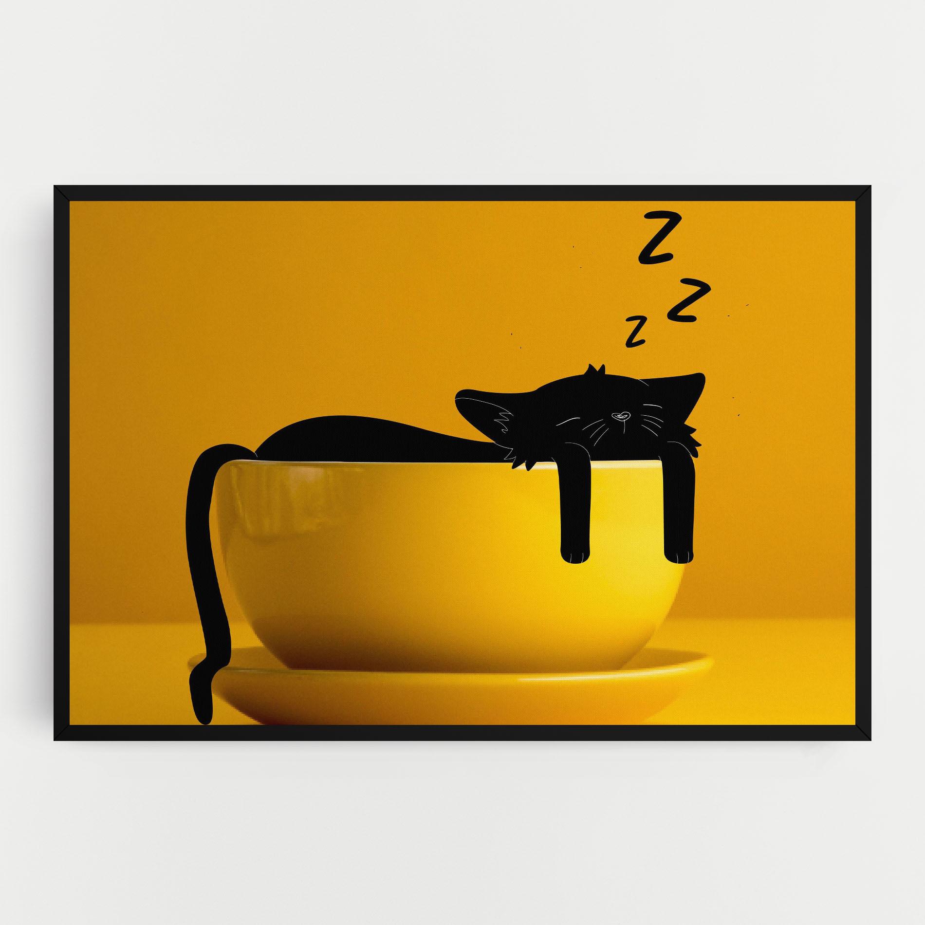 Tablou Canvas Cat In A Cup mockup 0