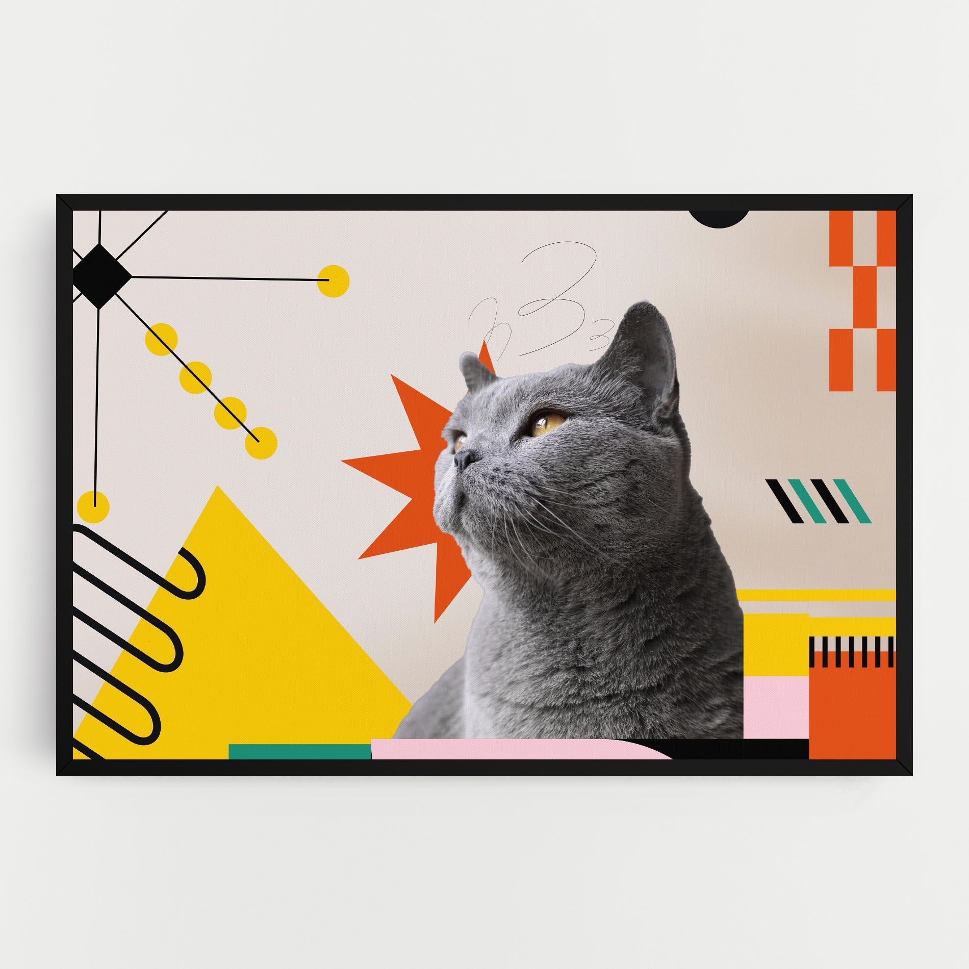 Colorful Graphic Cat mockup 0