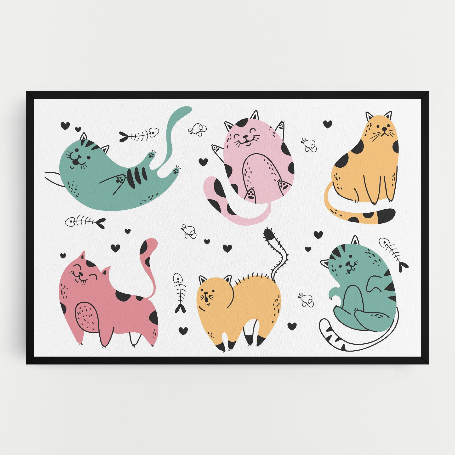 Tablou Canvas Doodle Cat mockup 0