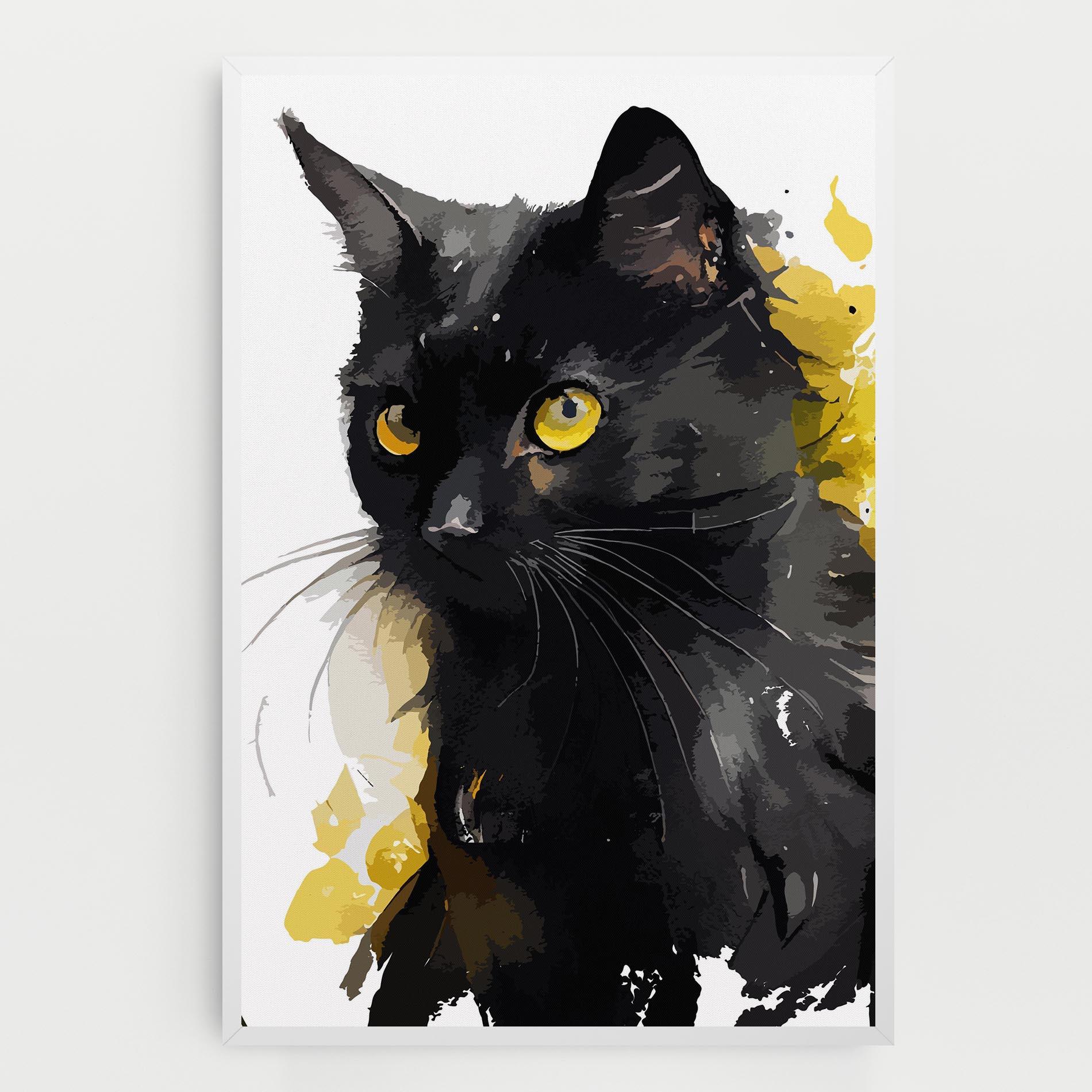 Tablou Canvas Beautiful Black Cat mockup 0