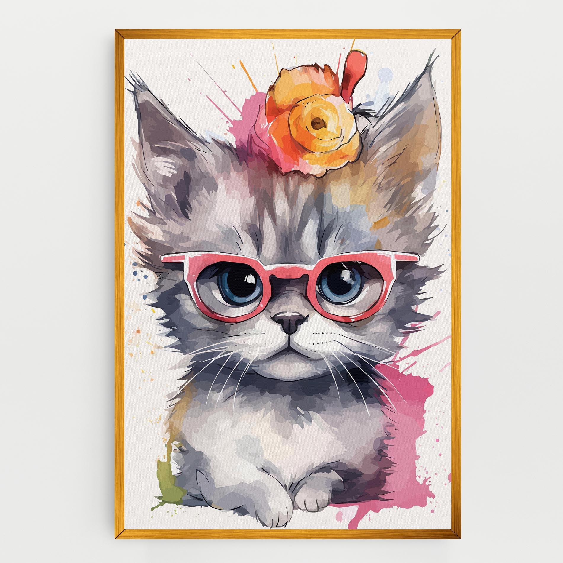 Tablou Canvas Adorable Grey Cat mockup 0