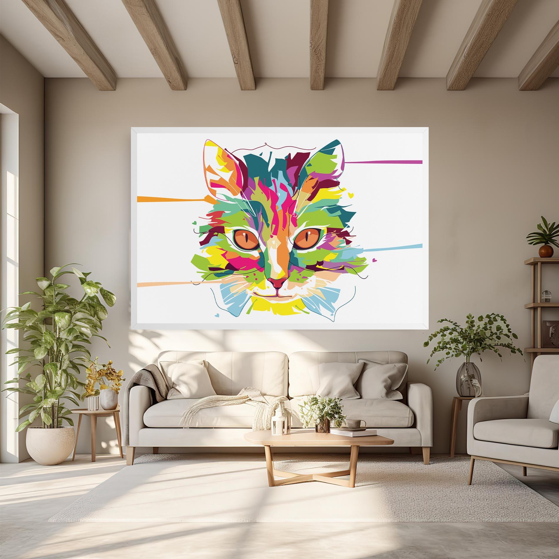 Tablou Canvas Cat Art Close Up mockup 6