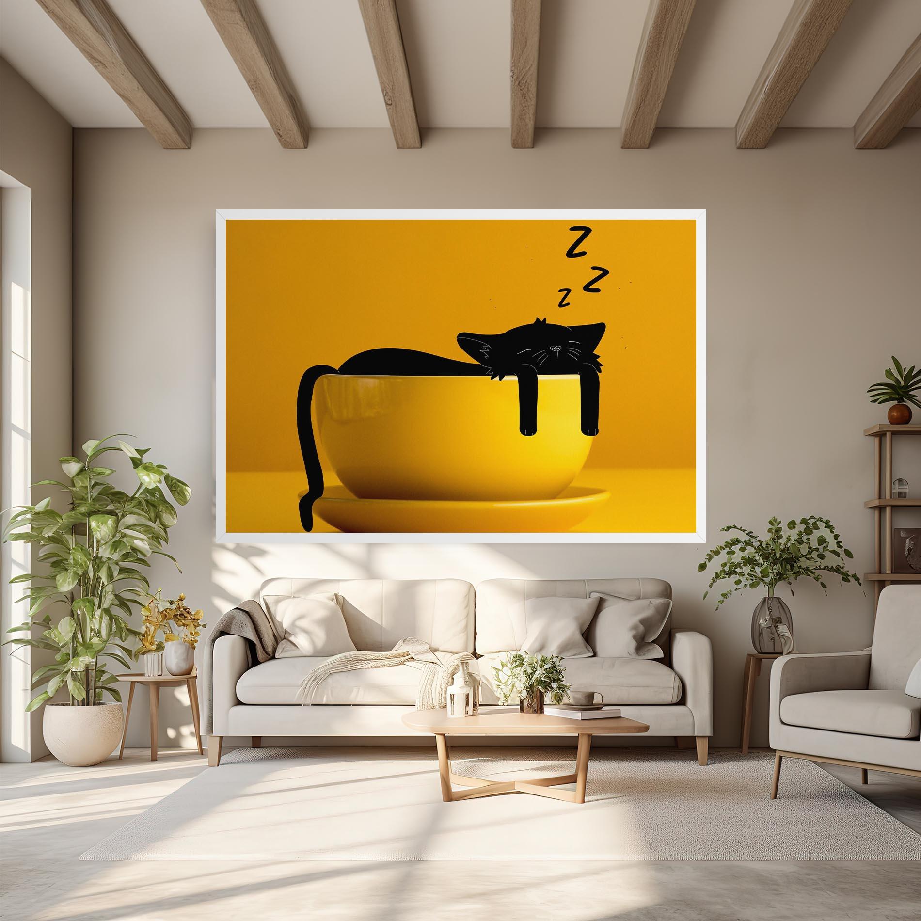 Tablou Canvas Cat In A Cup mockup 6
