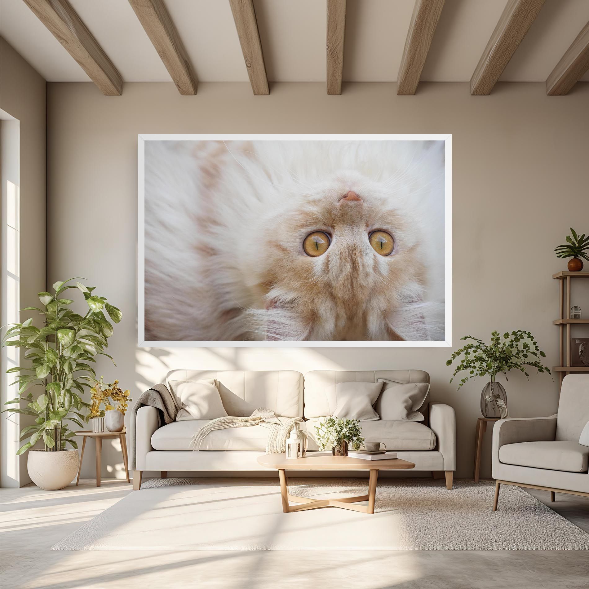 Close Up Yellow Eyes Cat mockup 6