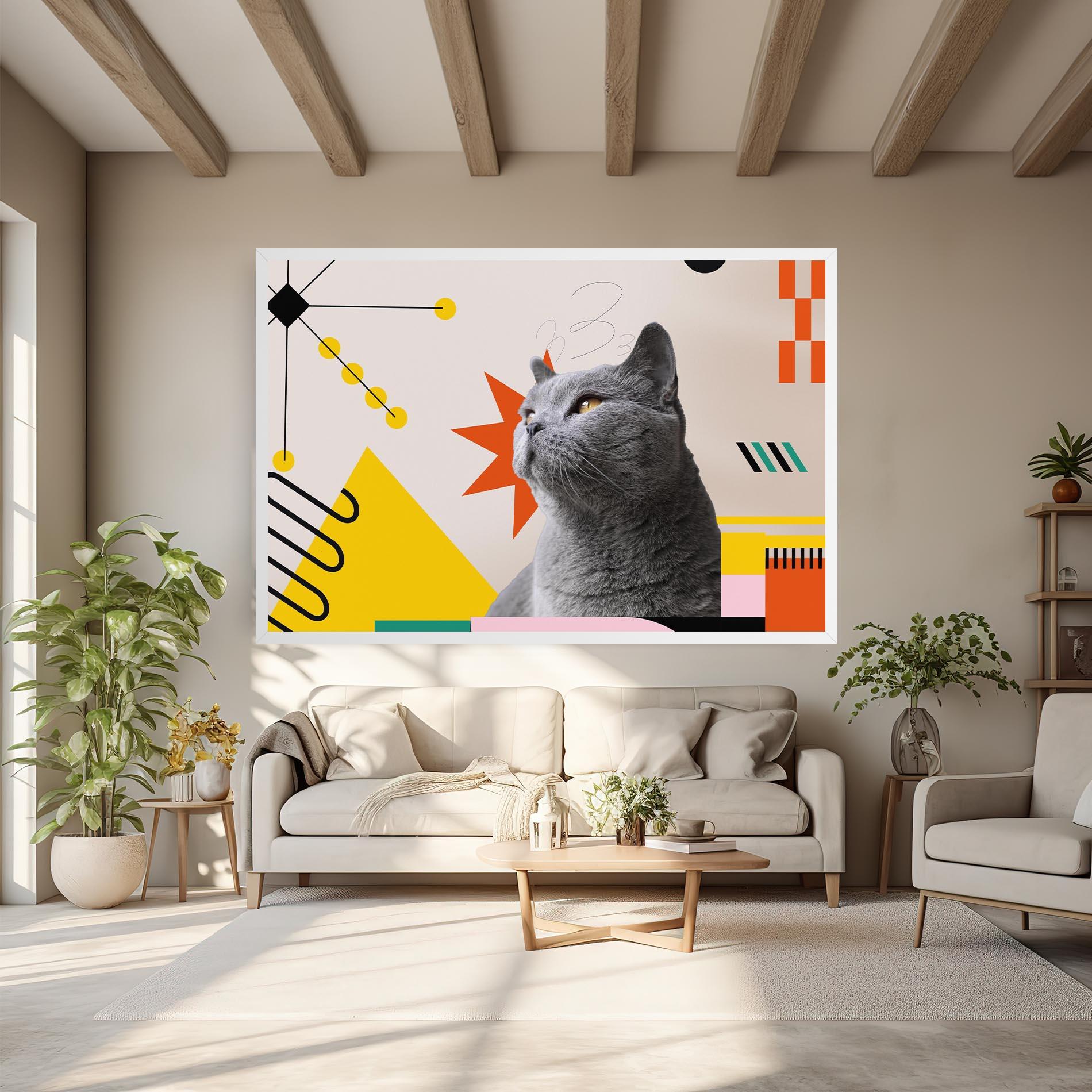 Tablou Canvas Colorful Graphic Cat mockup 6