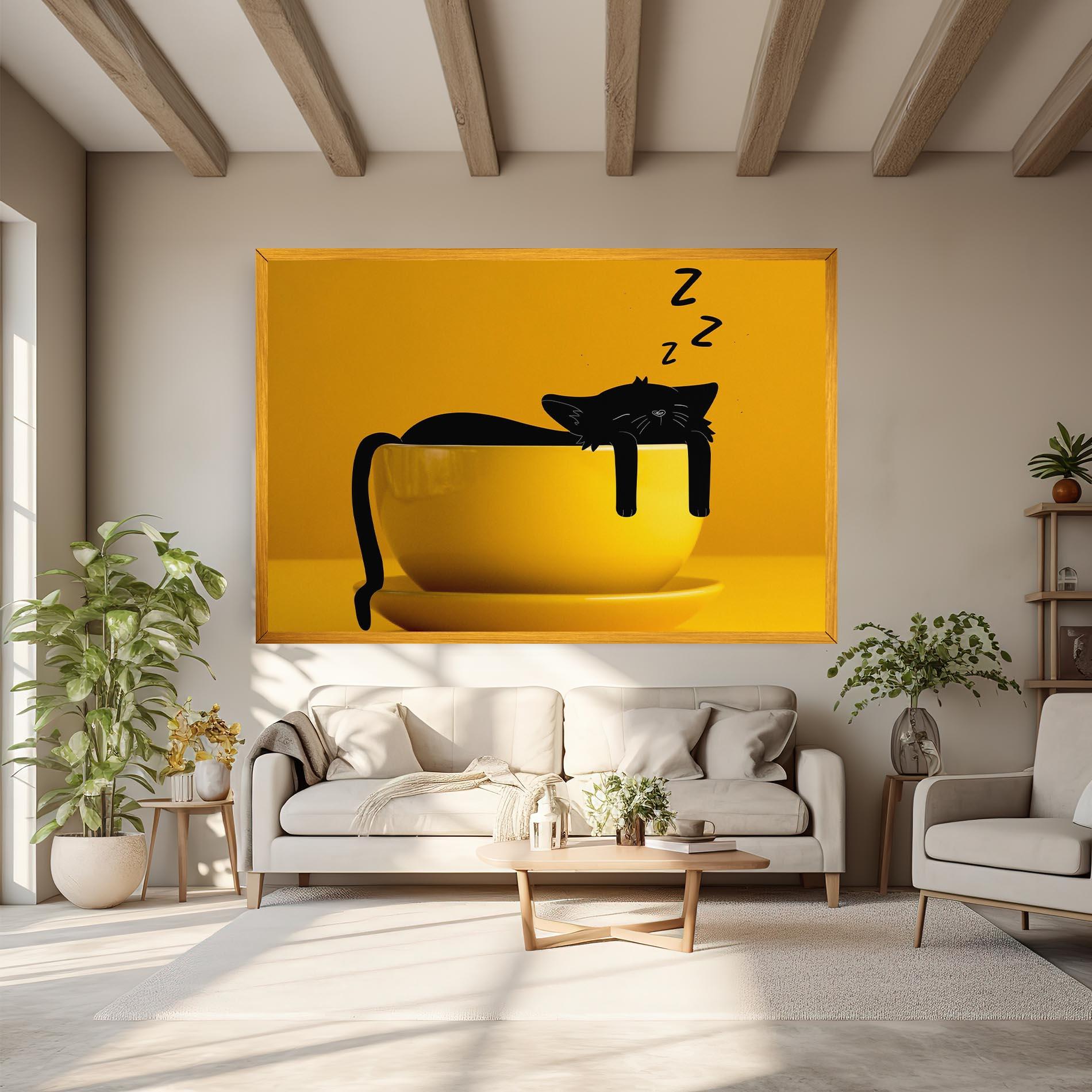 Tablou Canvas Cat In A Cup mockup 6
