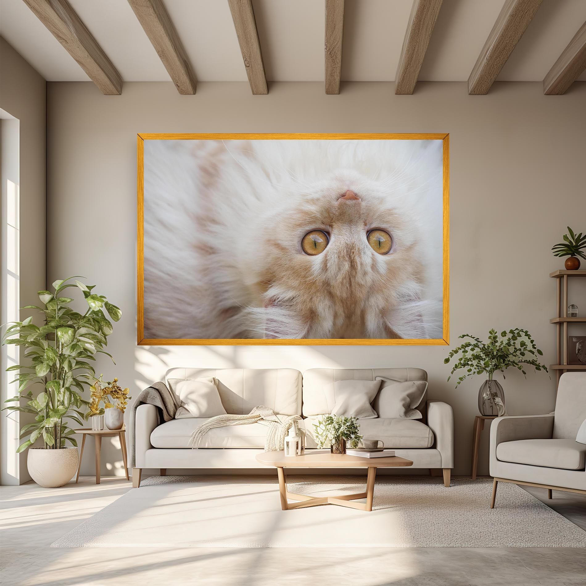 Close Up Yellow Eyes Cat mockup 6