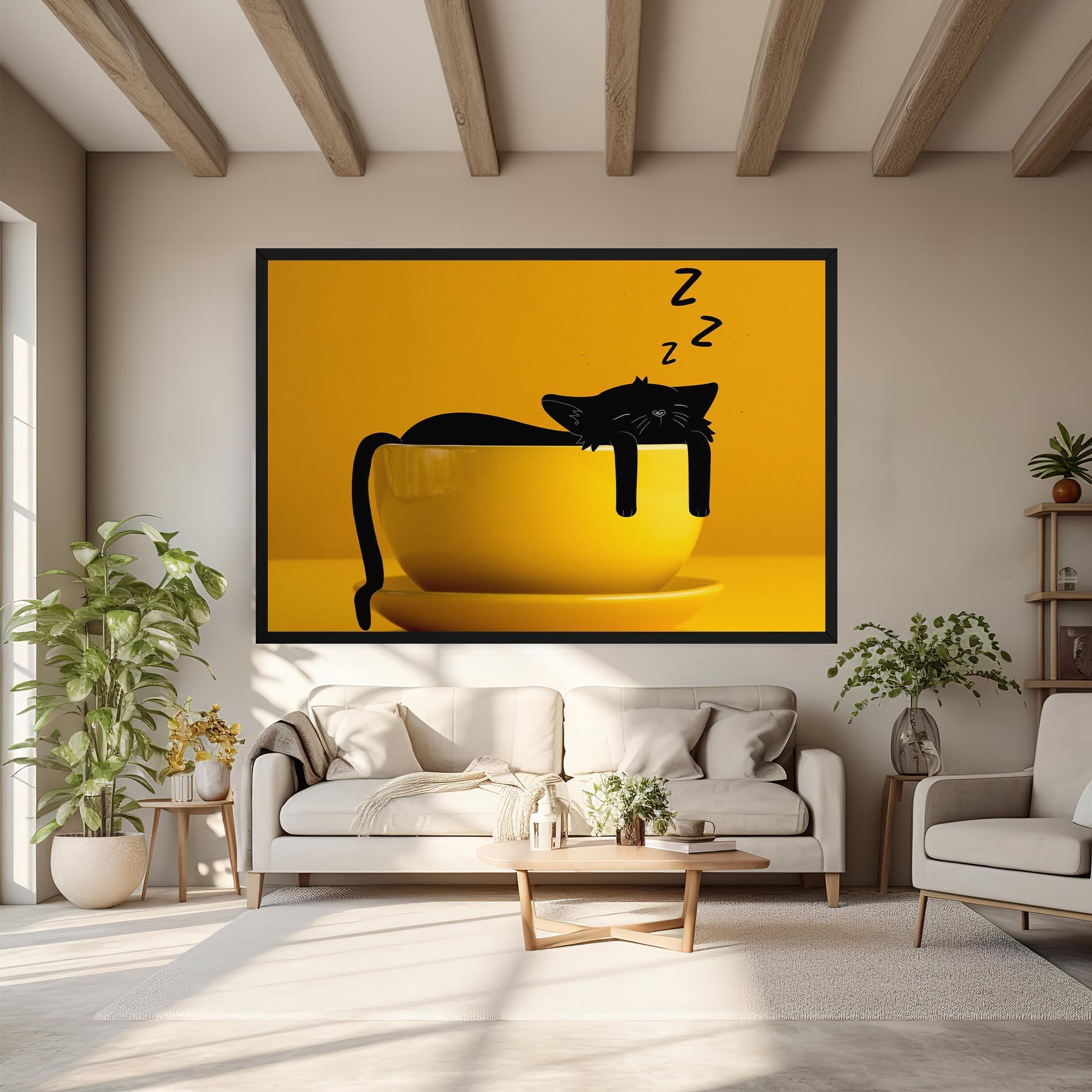 Tablou Canvas Cat In A Cup mockup 6