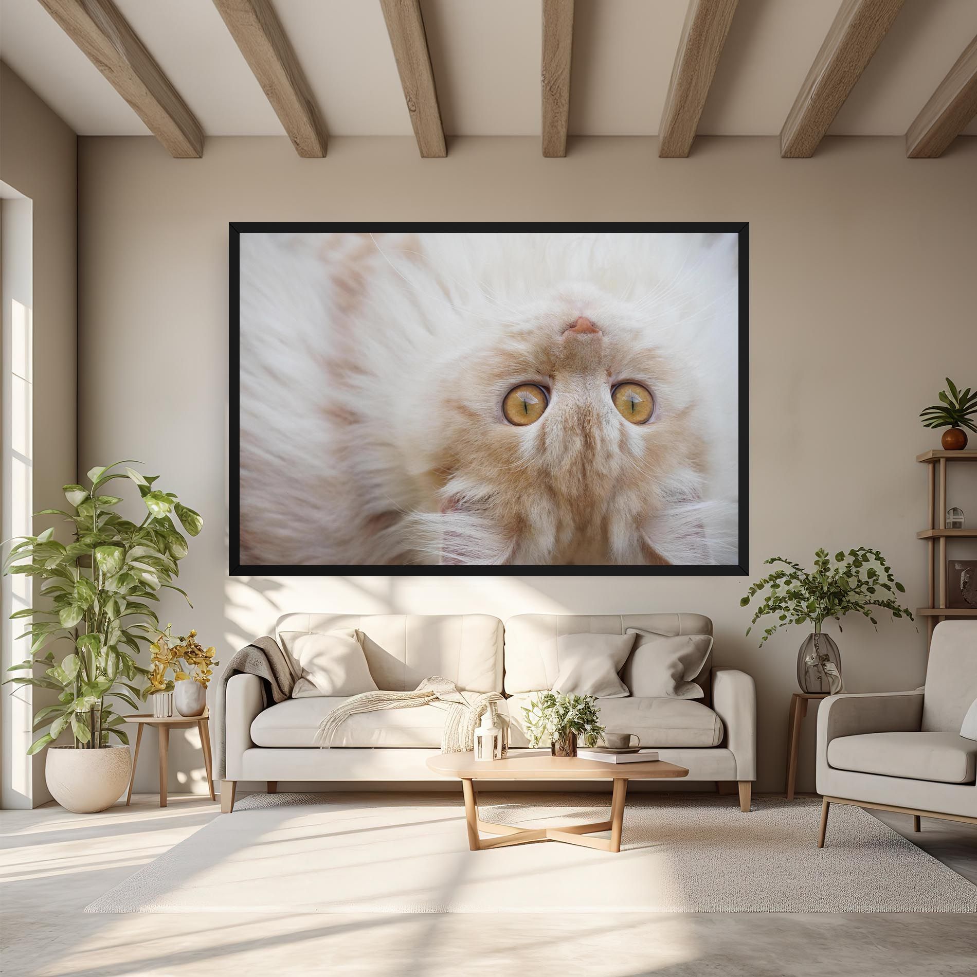 Close Up Yellow Eyes Cat mockup 6