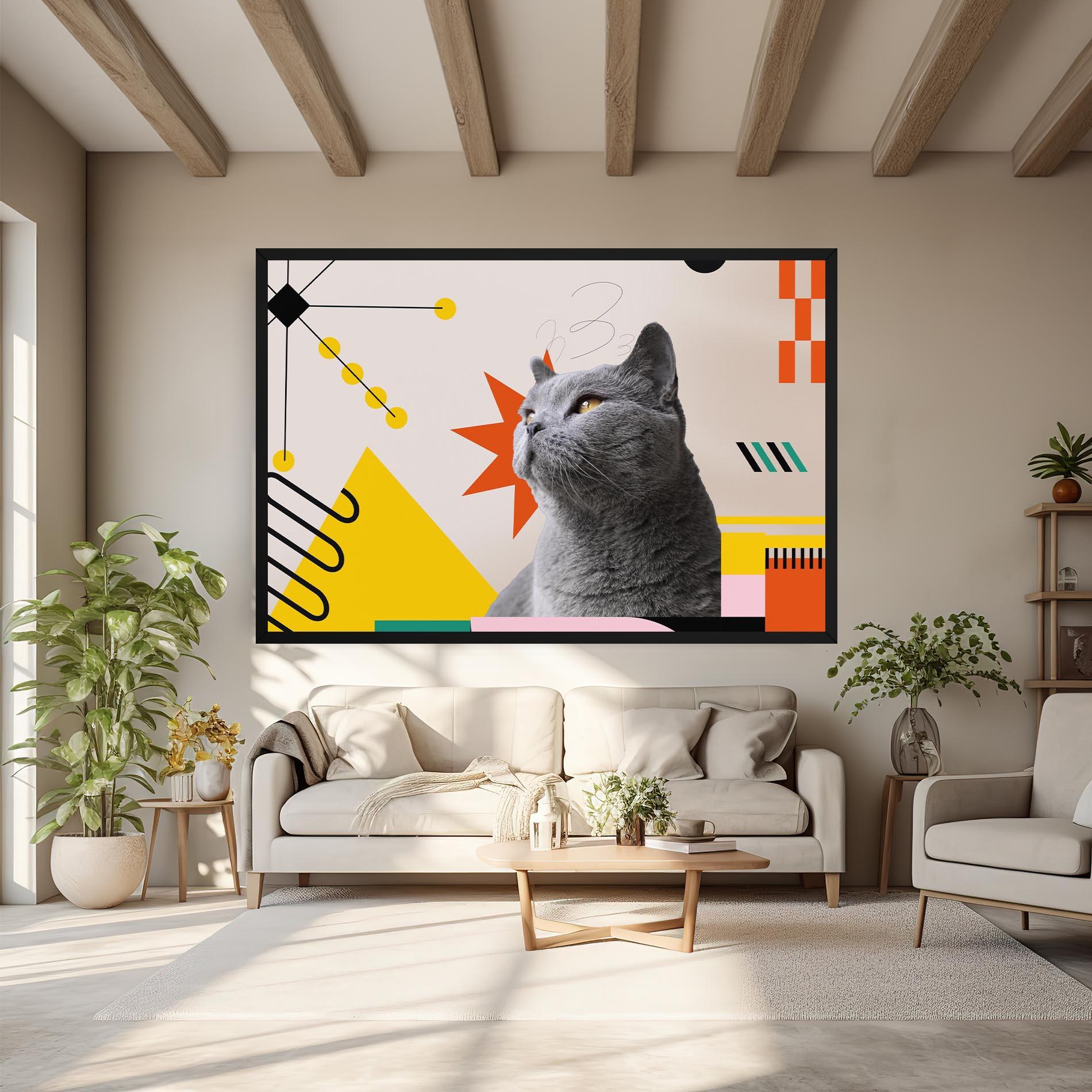Tablou Canvas Colorful Graphic Cat mockup 6