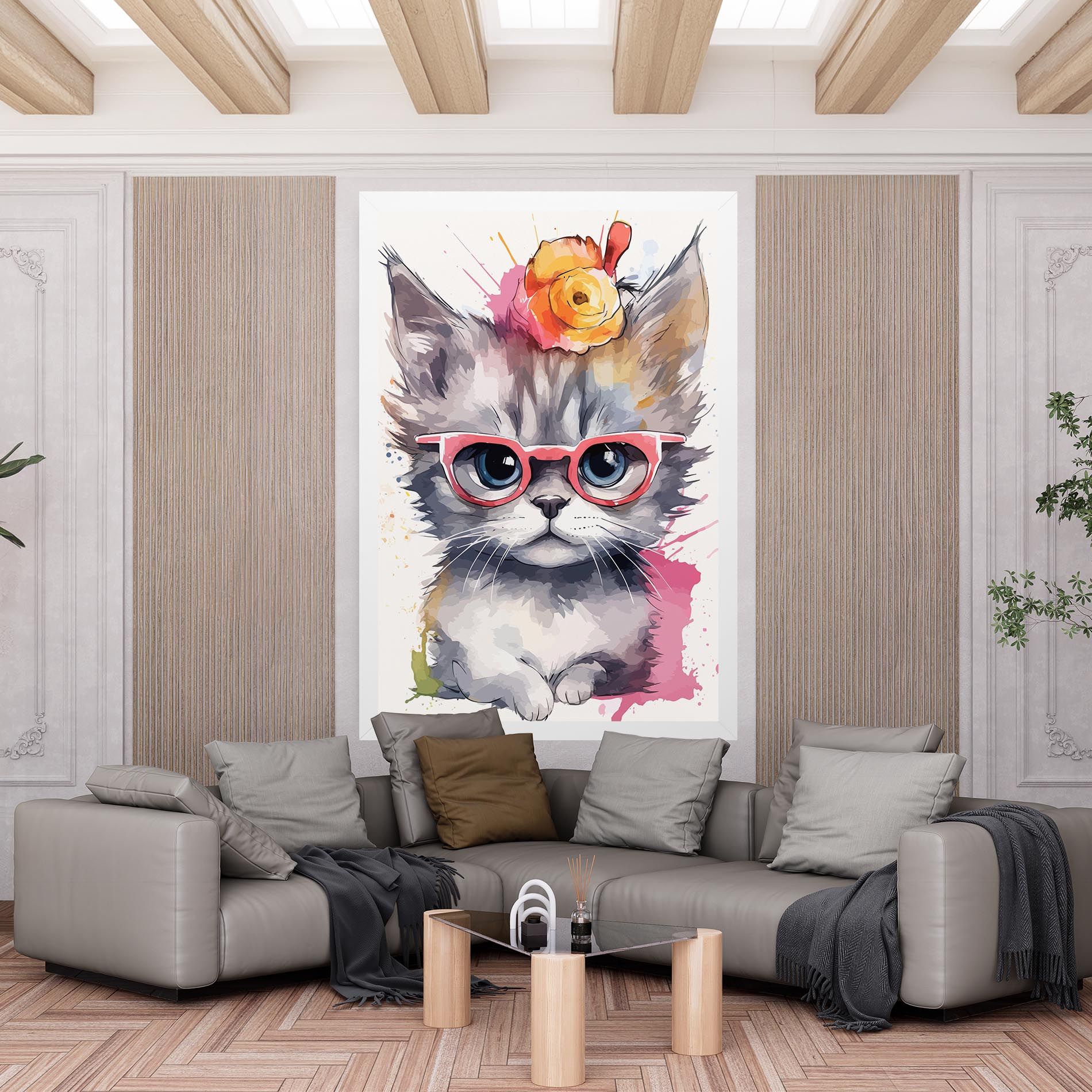 Adorable Grey Cat mockup 6