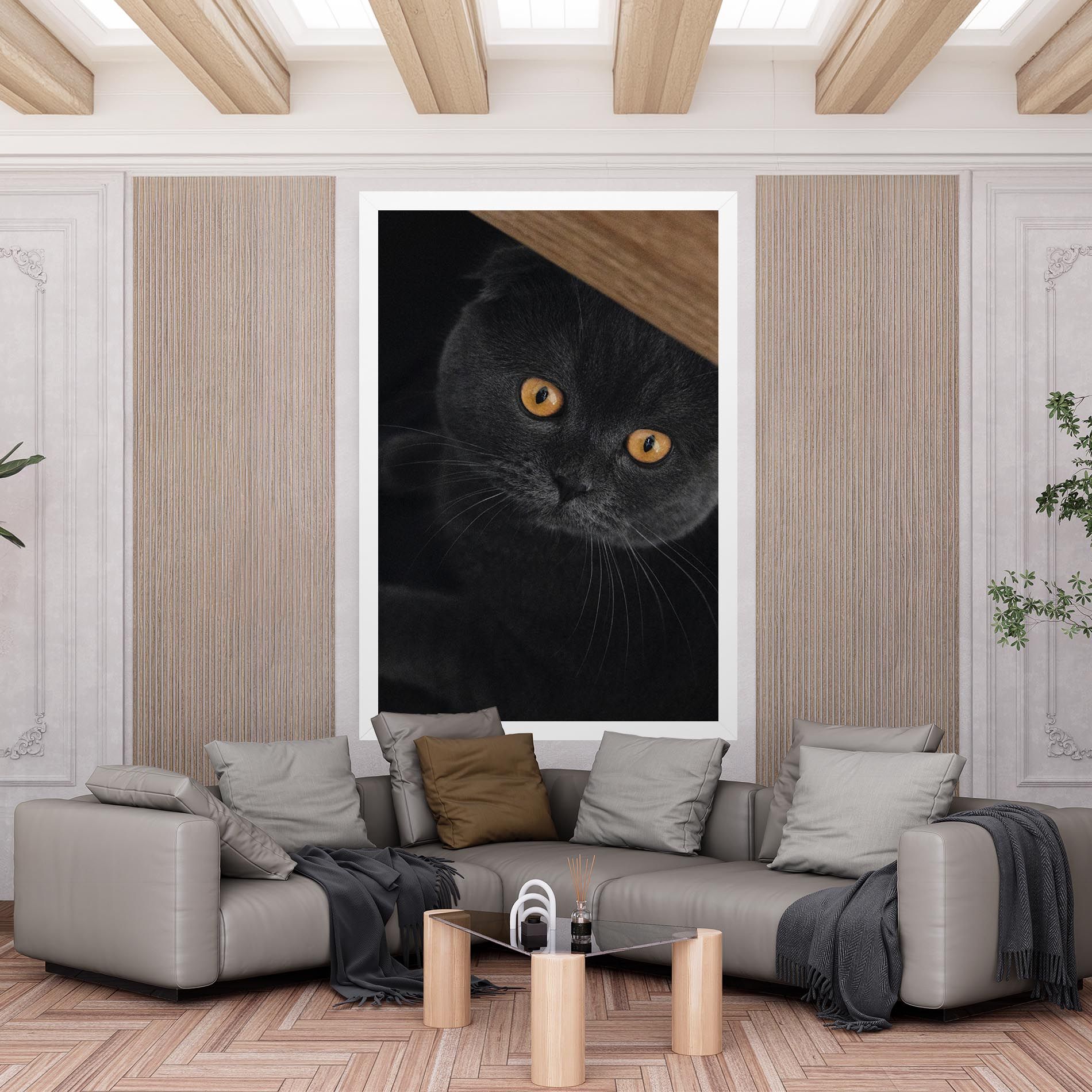 Grey Cat With Orange Eyes mockup 6