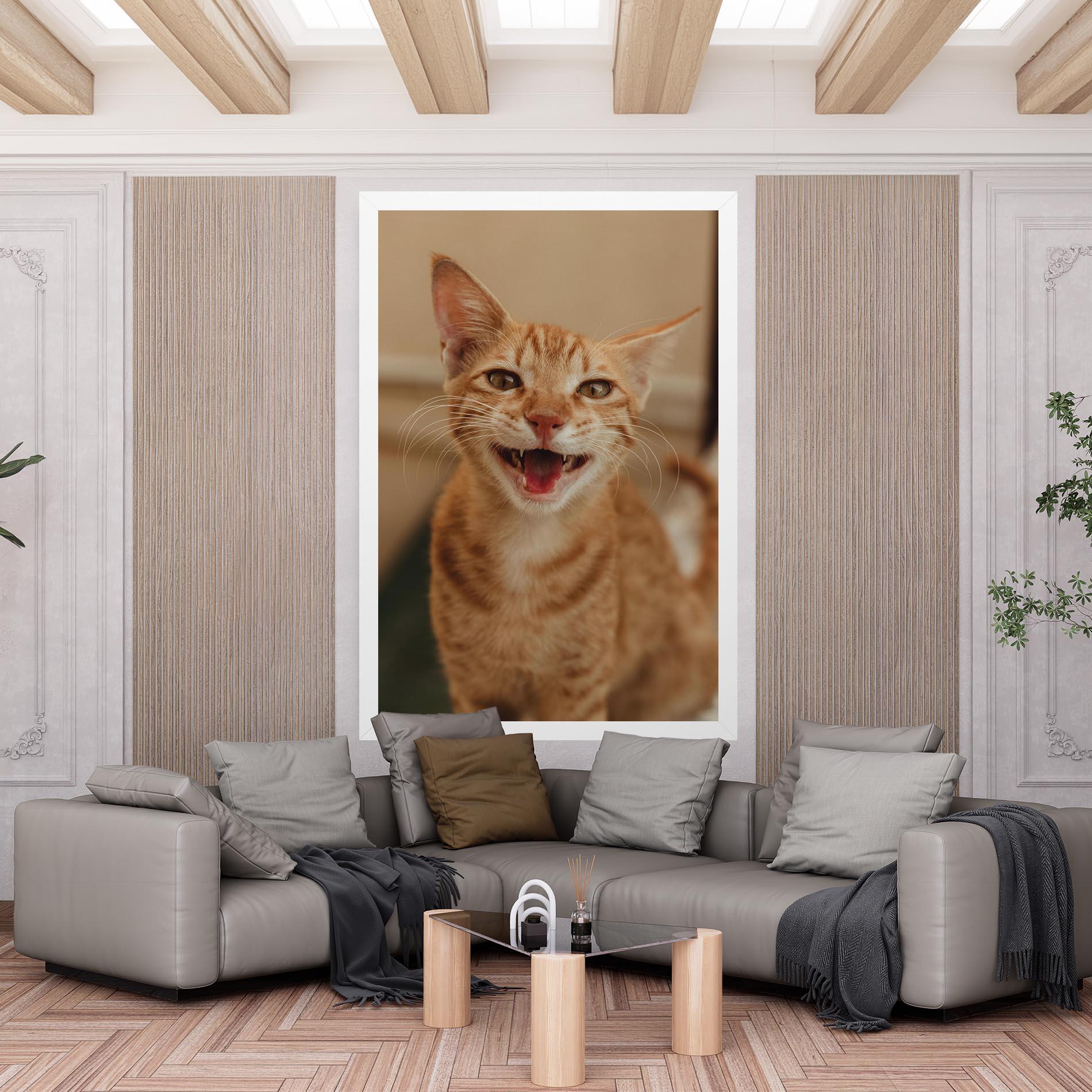 Tablou Canvas Orange Cat Smiling mockup 6