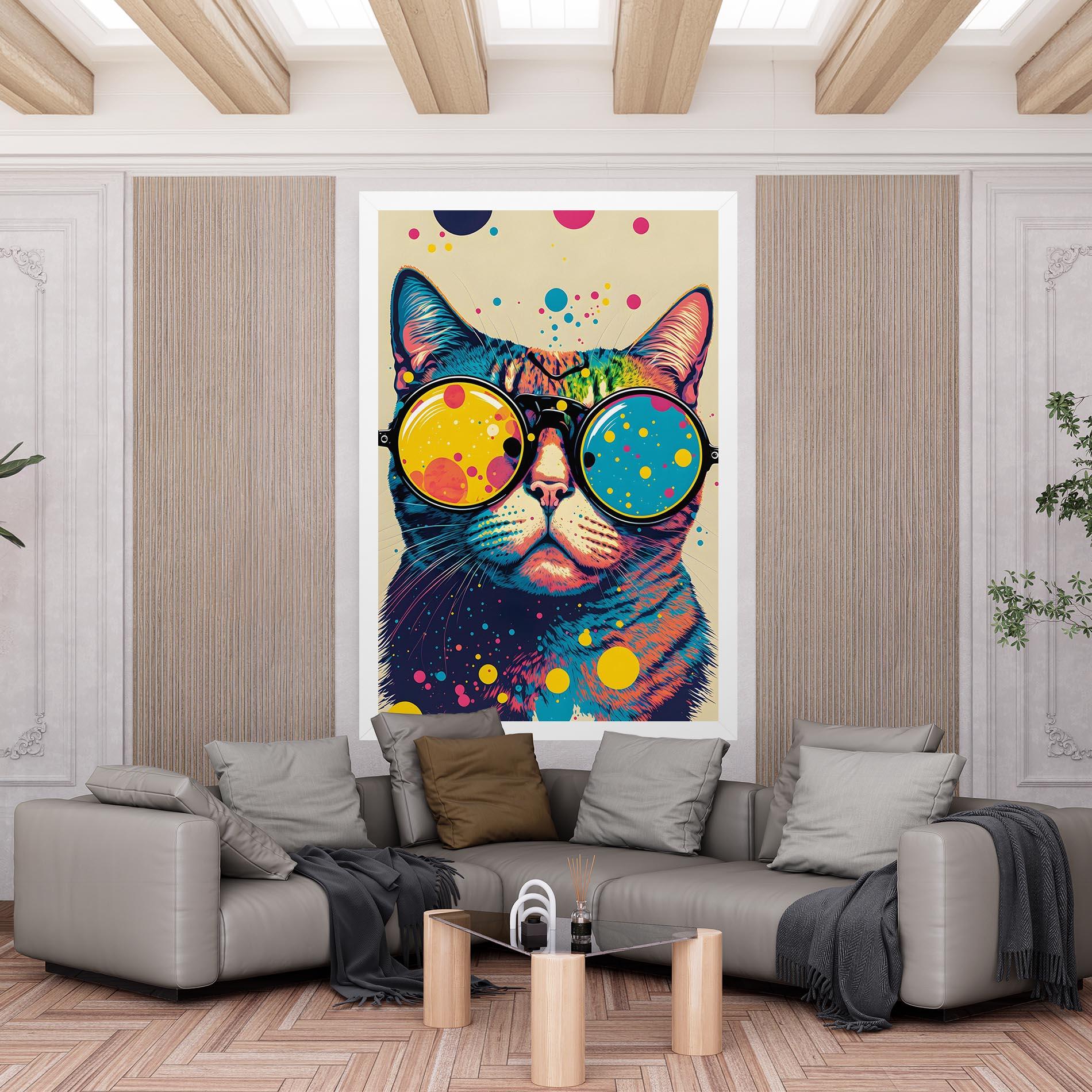 Tablou Canvas Vintage Cat mockup 6