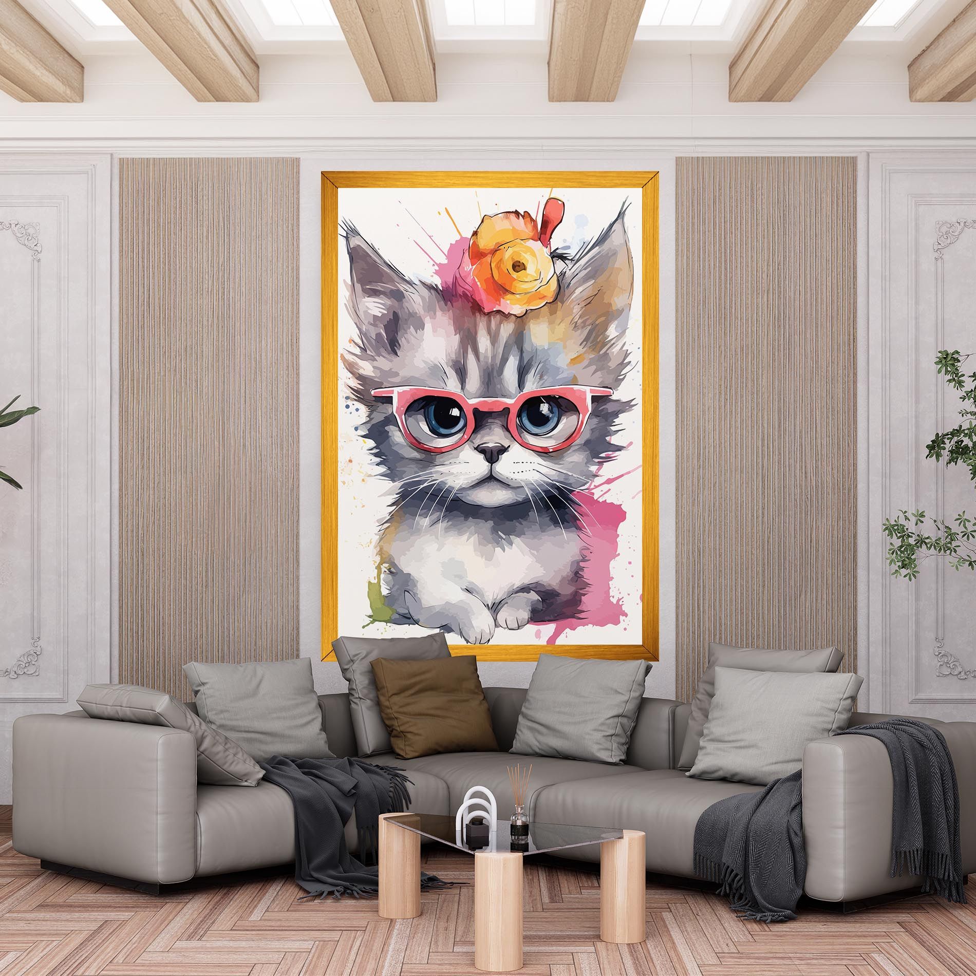 Adorable Grey Cat mockup 6