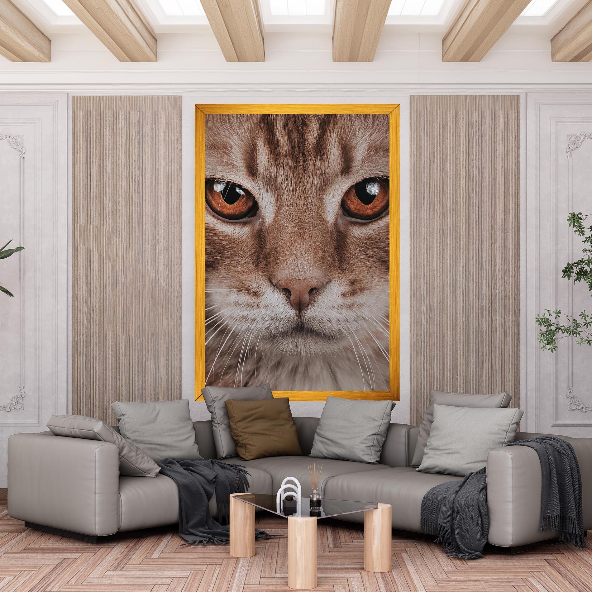Tablou Canvas Fire Eyes Cat mockup 6