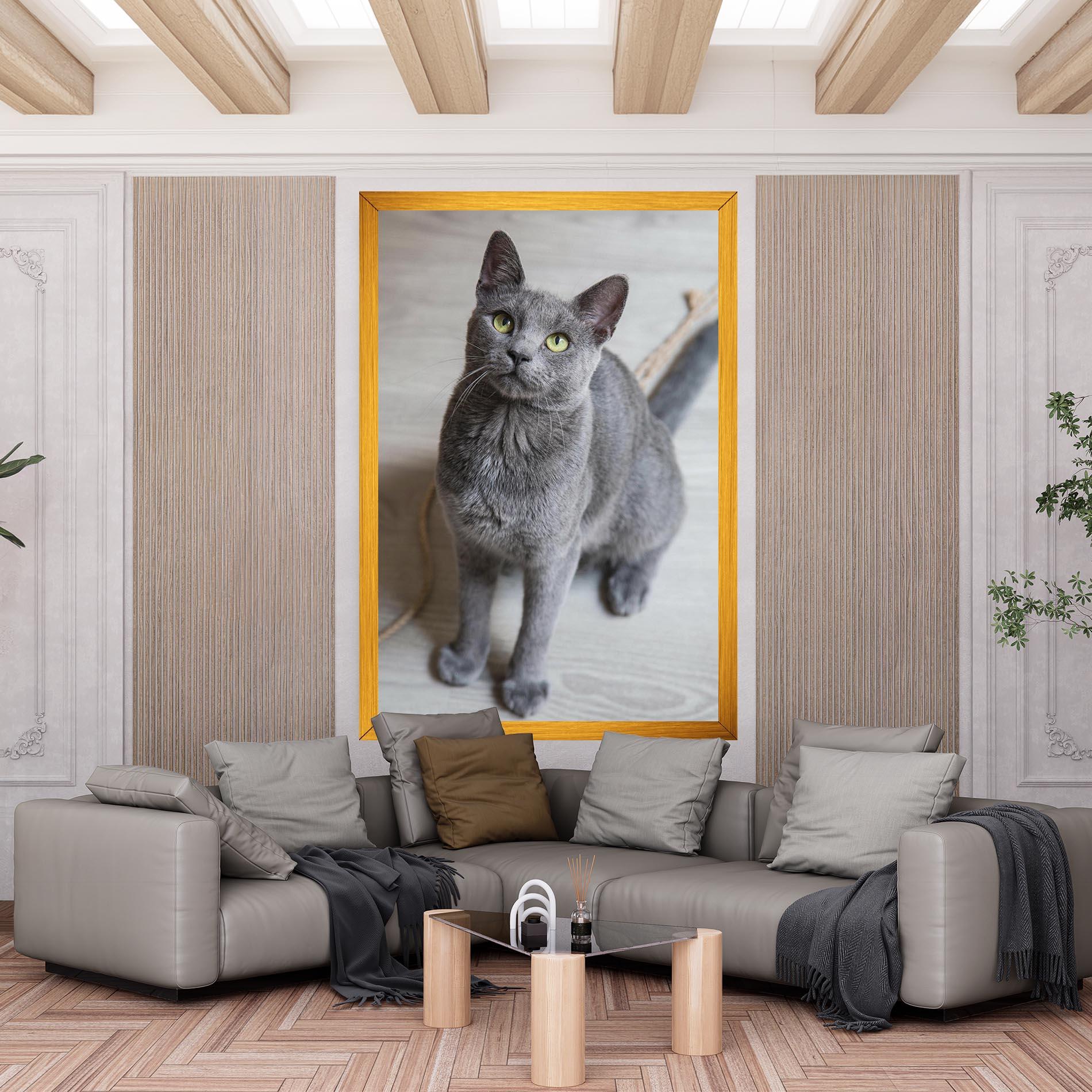 Tablou Canvas Grey Green Cat Eyes mockup 6