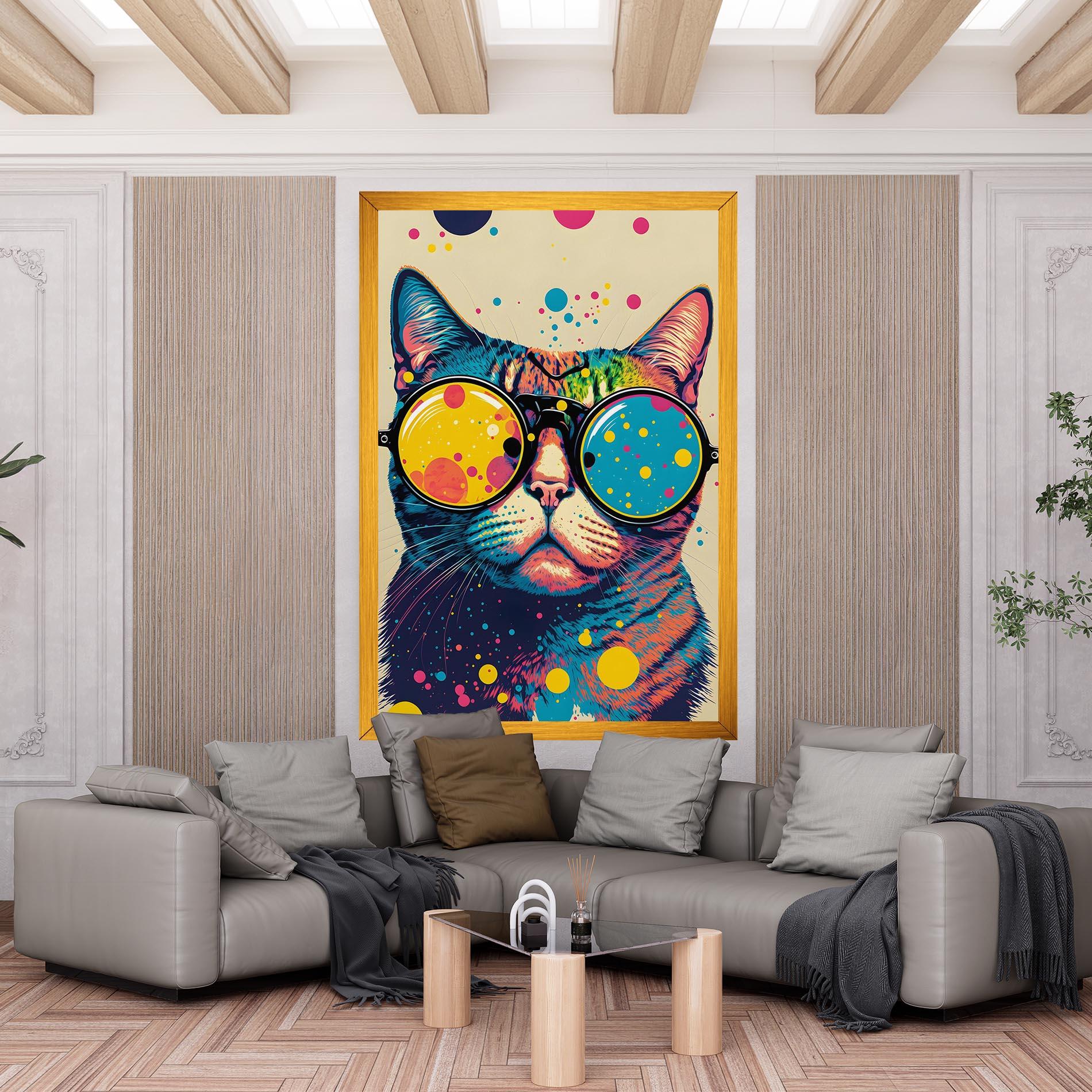 Tablou Canvas Vintage Cat mockup 6