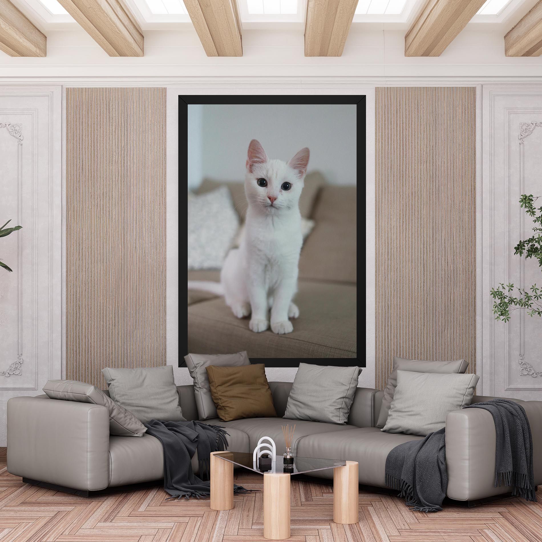 Beautiful White Cat mockup 6