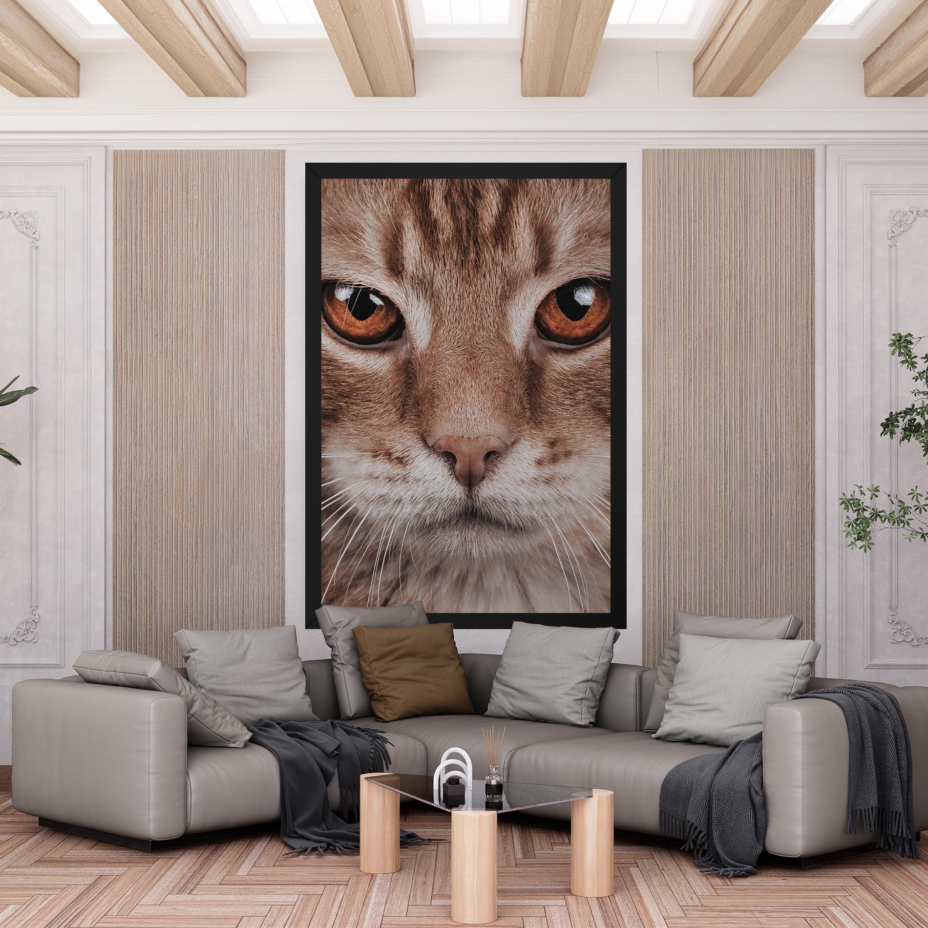 Tablou Canvas Fire Eyes Cat mockup 6