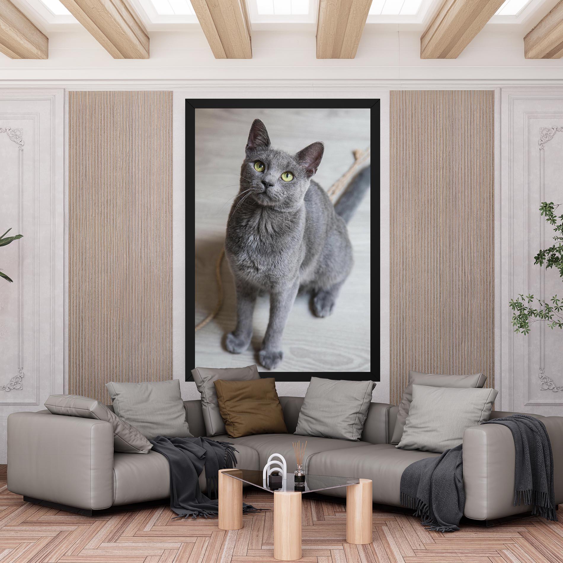Tablou Canvas Grey Green Cat Eyes mockup 6