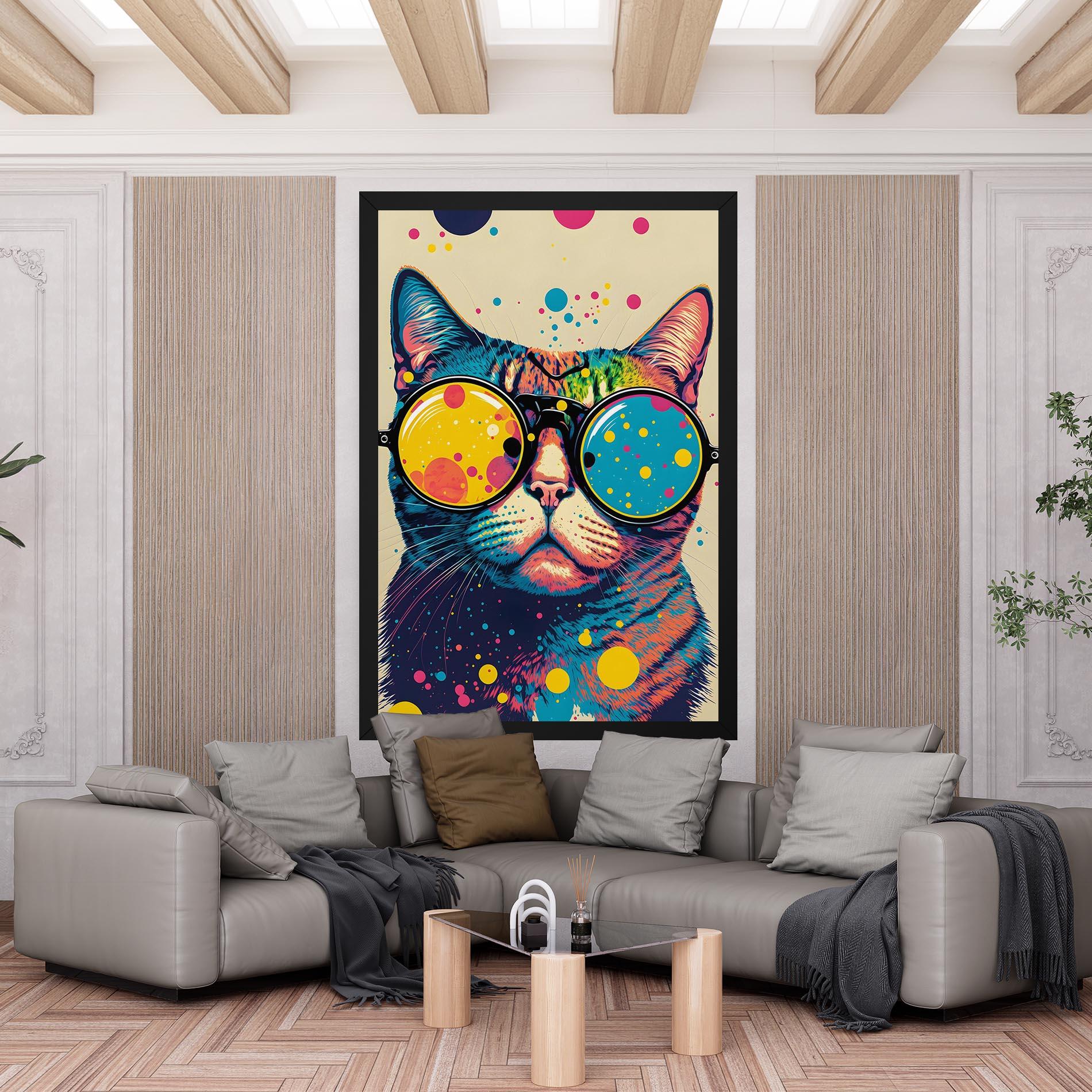Tablou Canvas Vintage Cat mockup 6