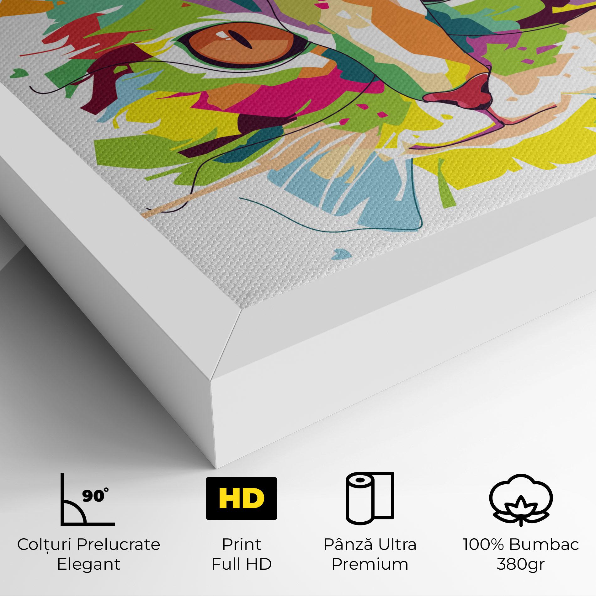 Tablou Canvas Cat Art Close Up mockup 4