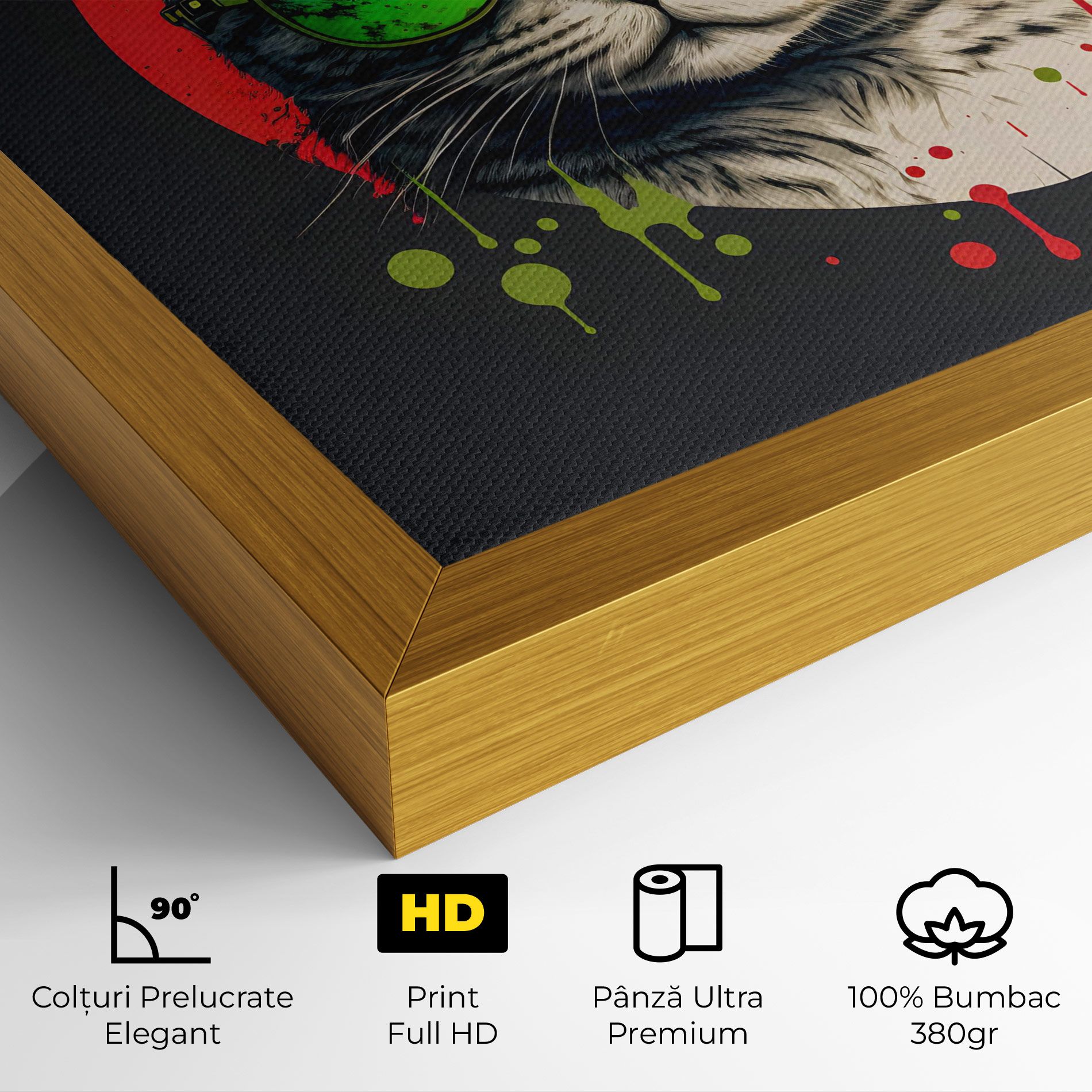Green Red Glasses Cat mockup 4