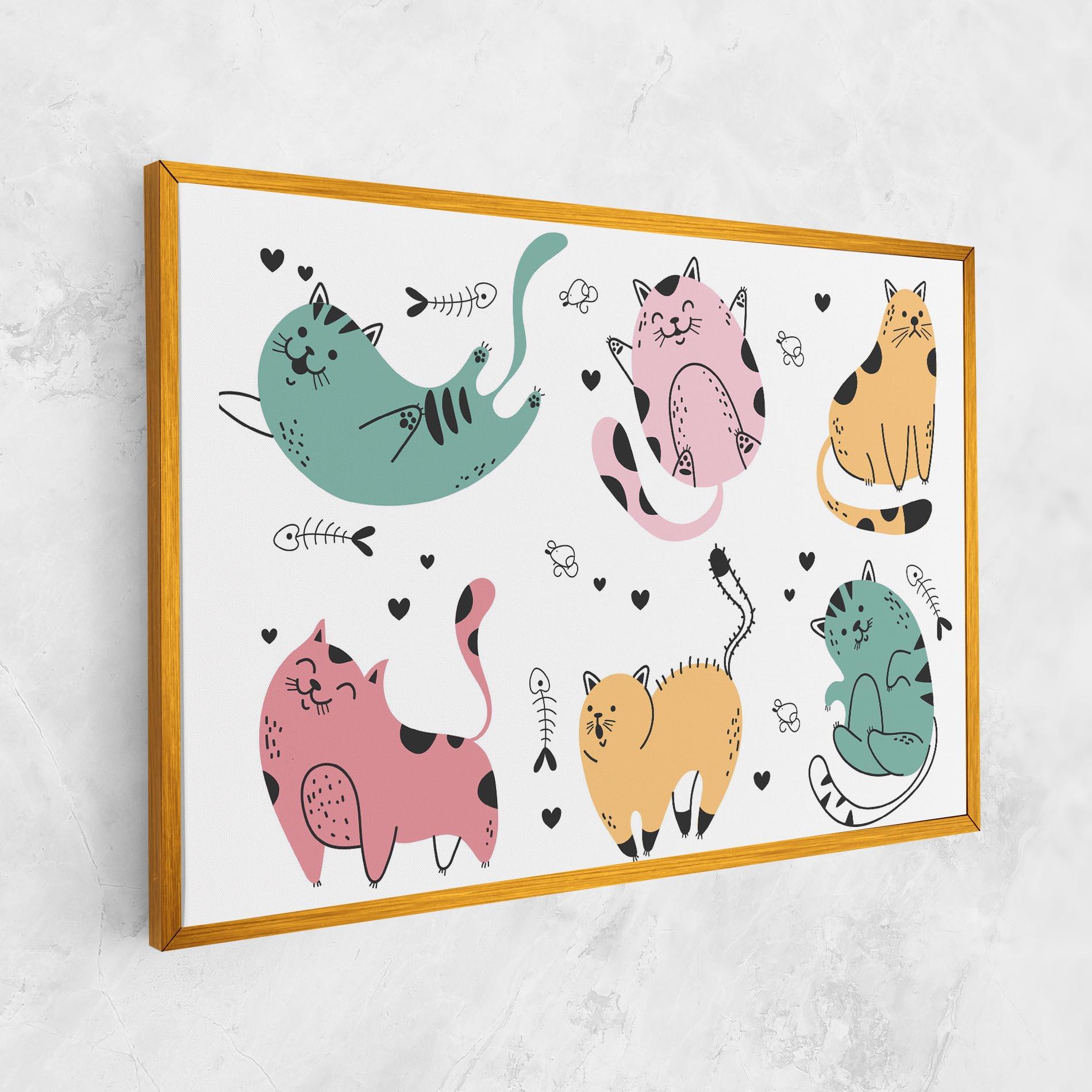 Tablou Canvas Doodle Cat mockup 1