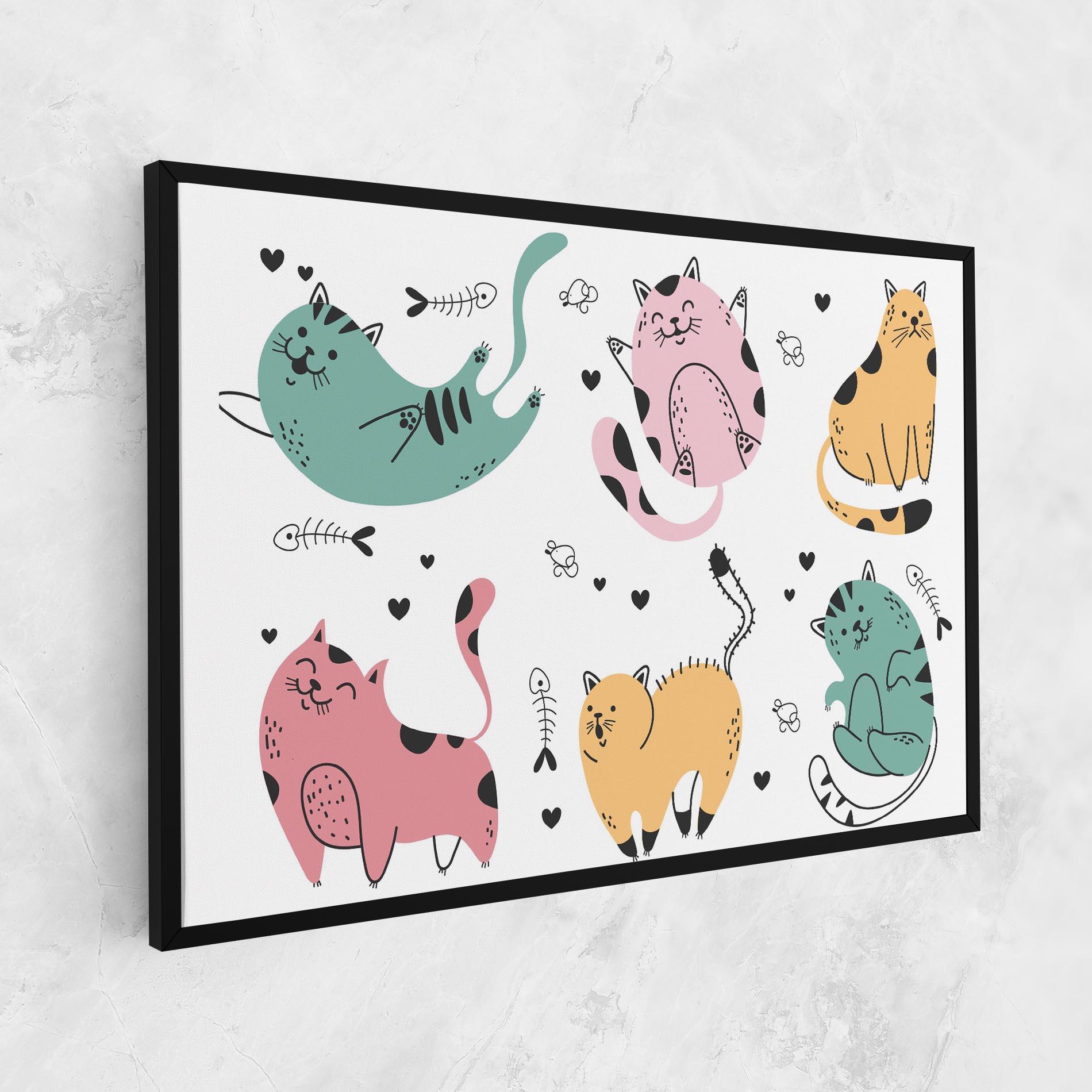 Tablou Canvas Doodle Cat mockup 1