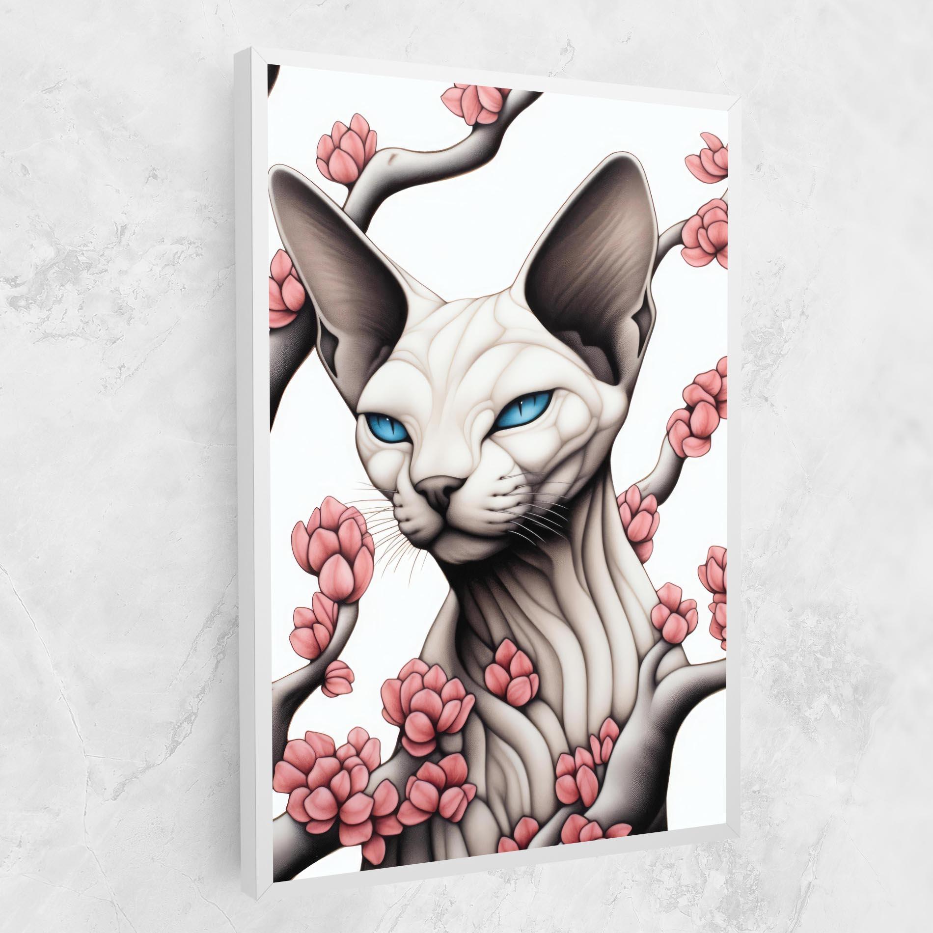 Tablou Canvas Blue Eyes Cat Drawing mockup 1