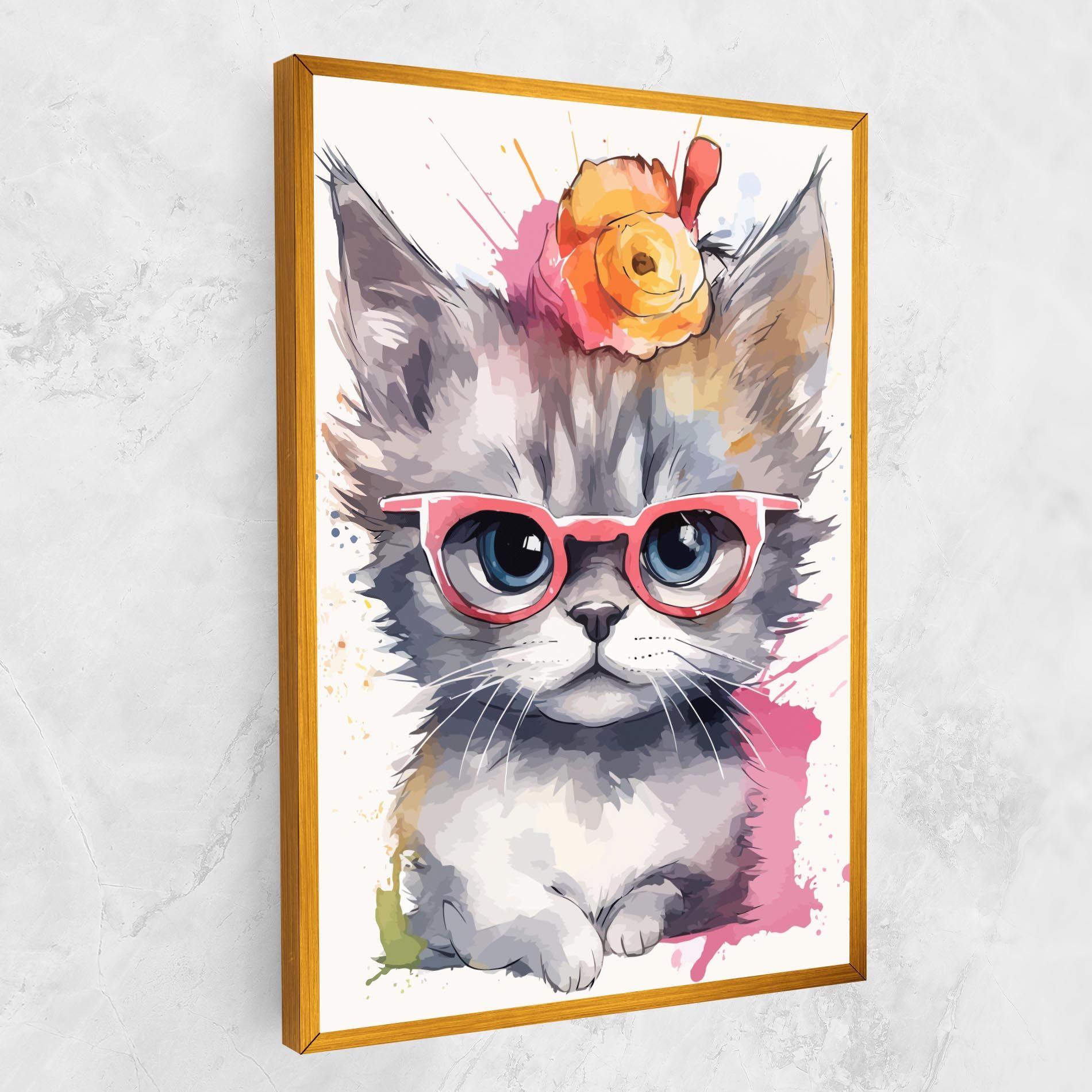 Adorable Grey Cat mockup 1