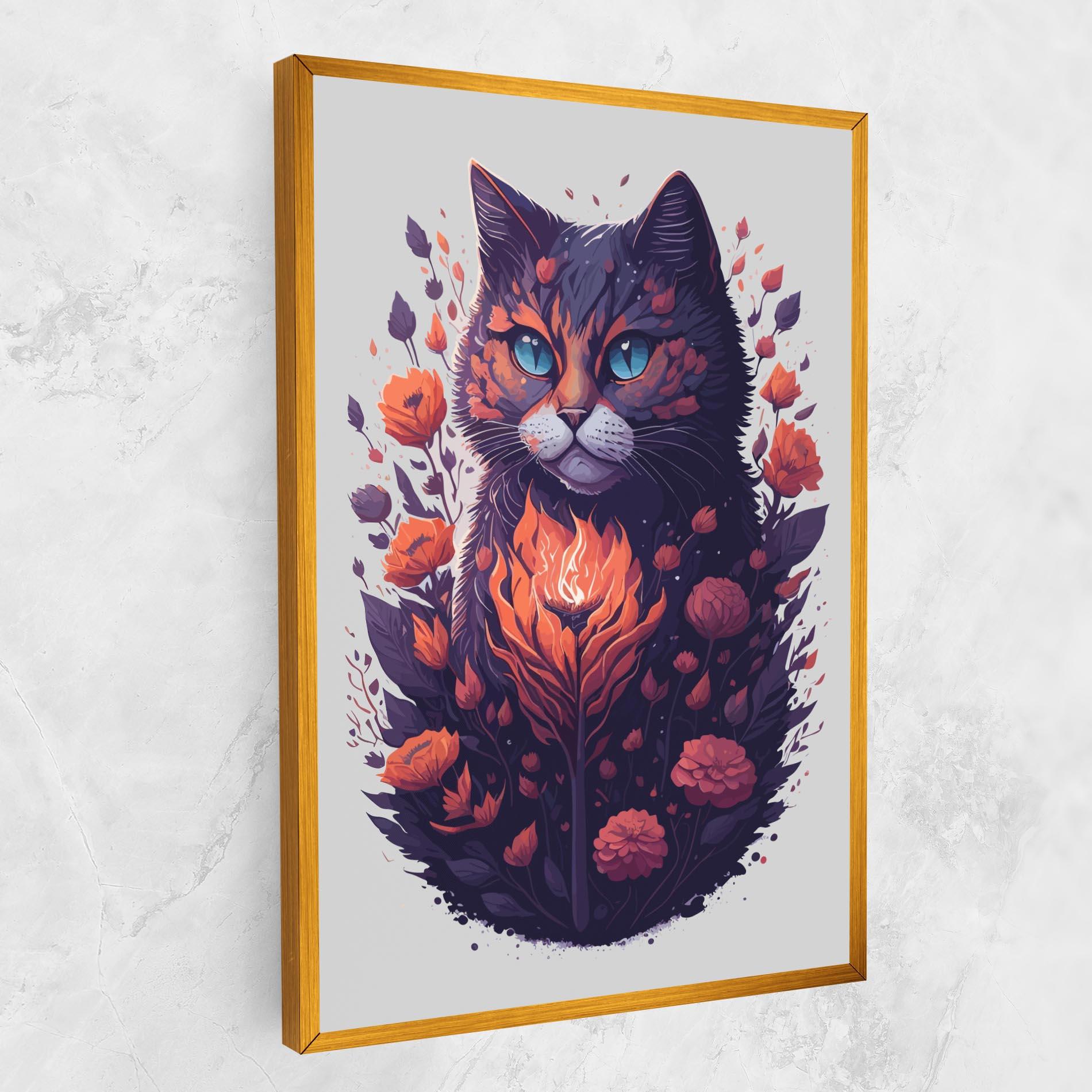 Tablou Canvas Fire Cat mockup 1