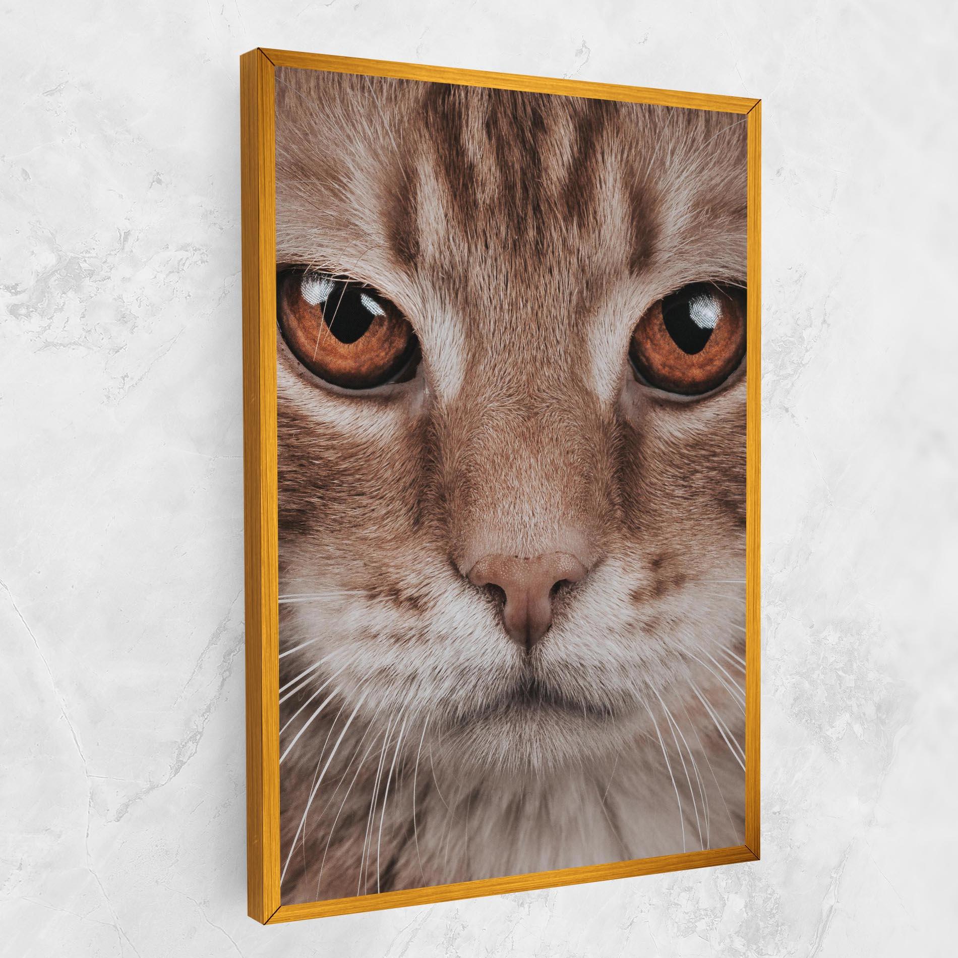 Tablou Canvas Fire Eyes Cat mockup 1